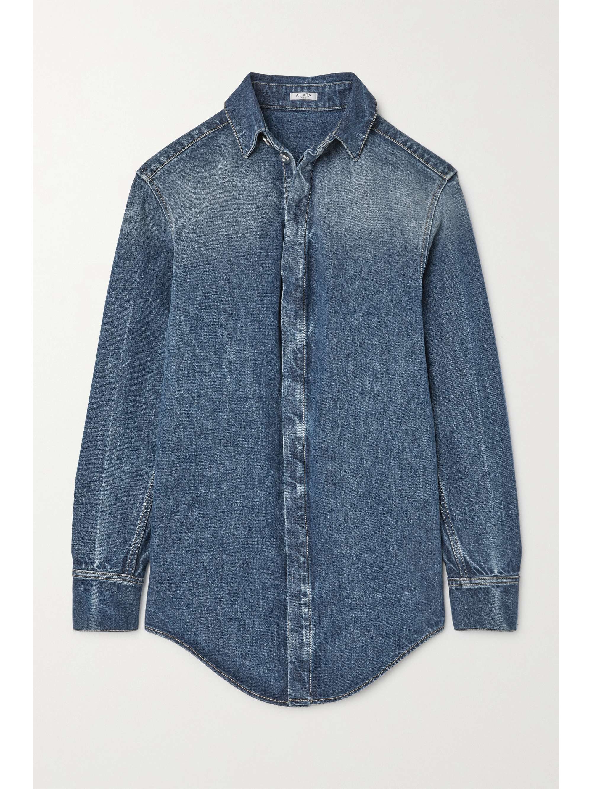Mid denim Denim shirt | ALAÏA | NET-A 