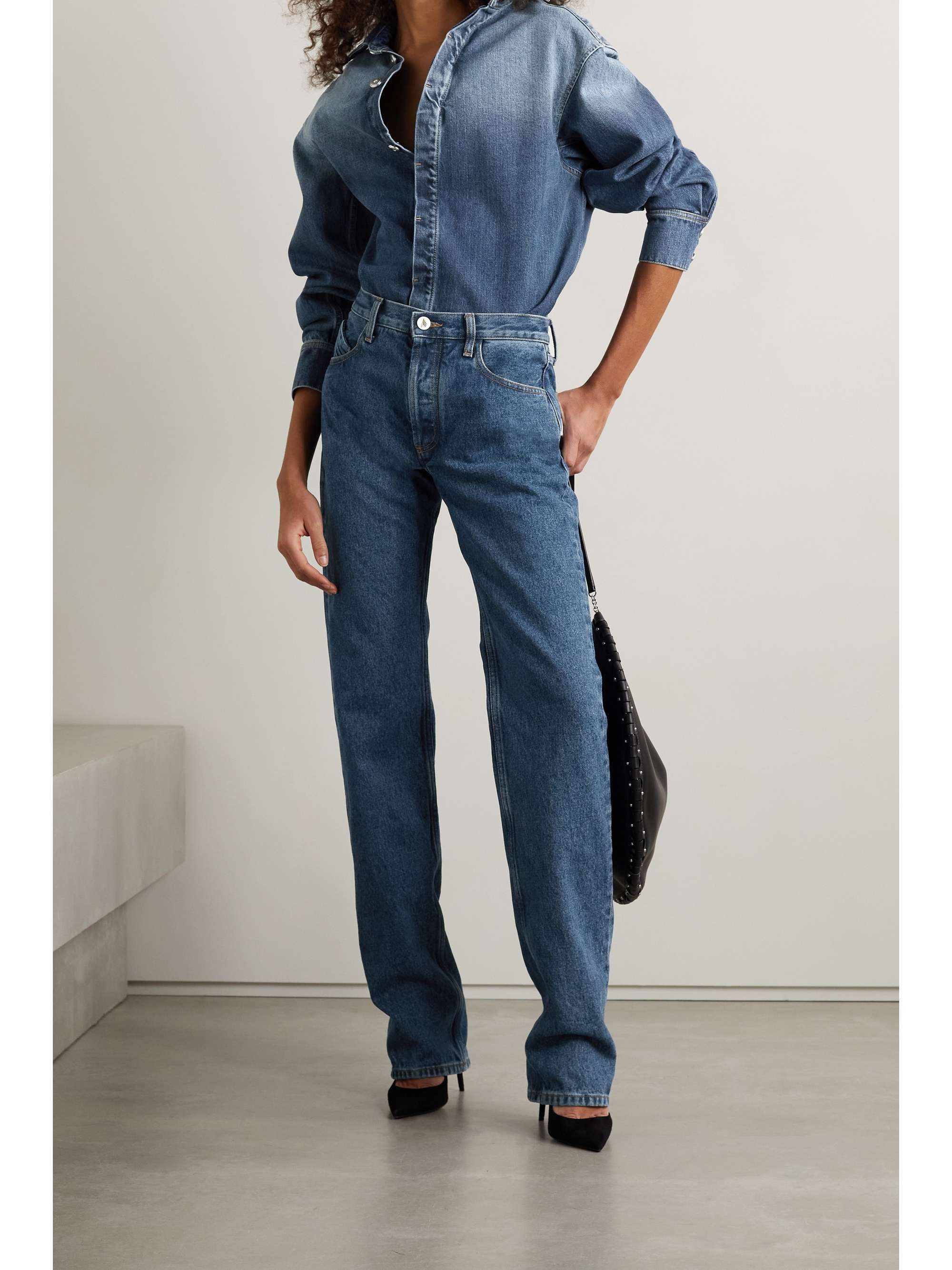 Mid denim Denim shirt | ALAÏA | NET-A 