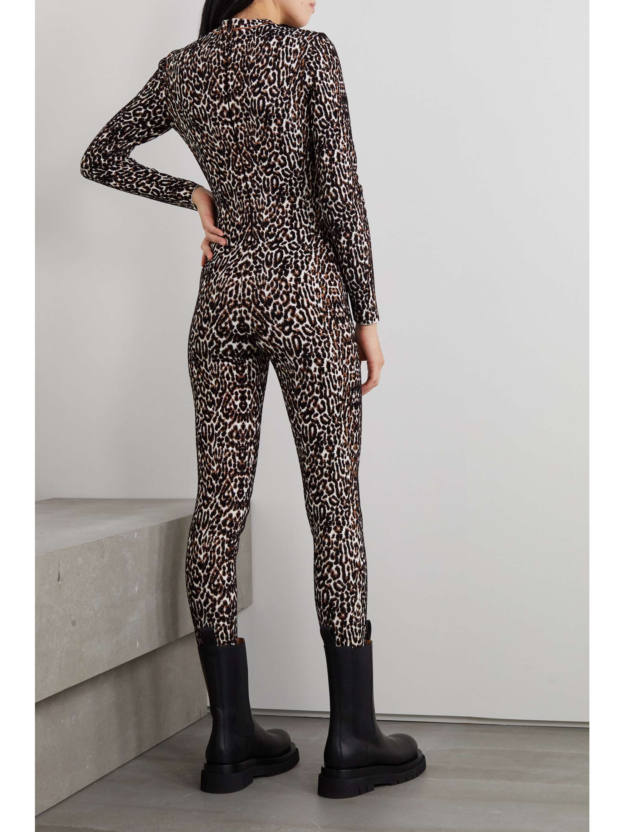 ALAÏA Leopard jacquard-knit jumpsuit