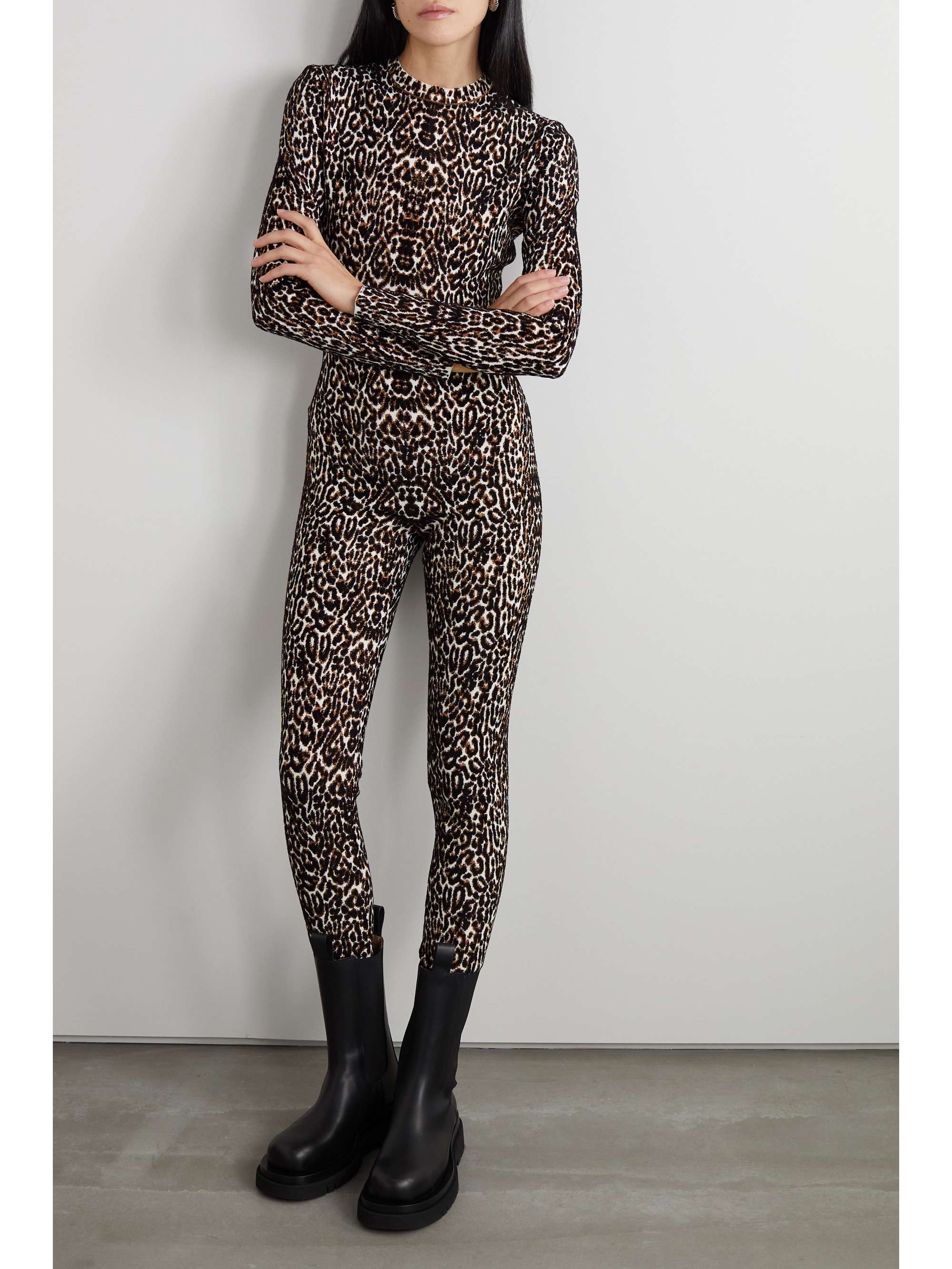 ALAÏA Leopard jacquard-knit jumpsuit