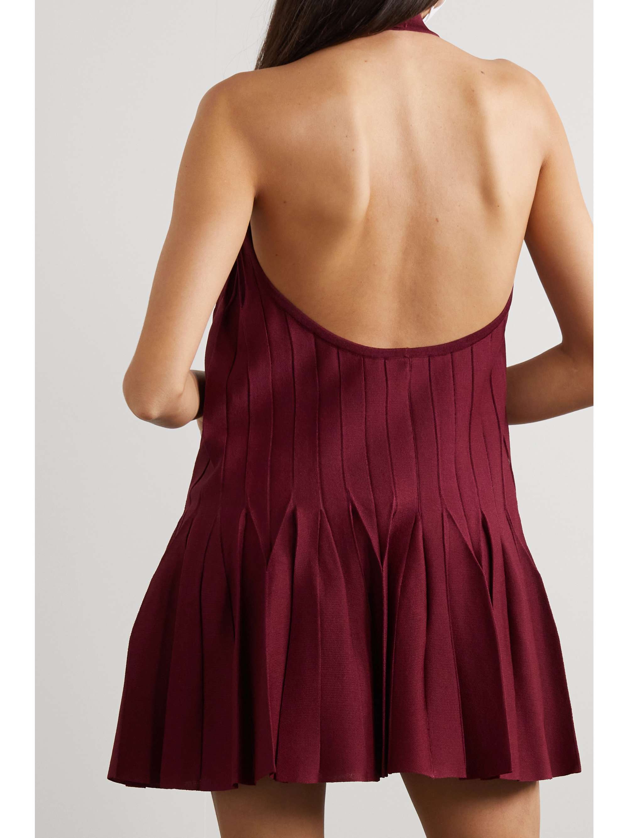 ALAÏA Open-back silk-blend halterneck mini dress