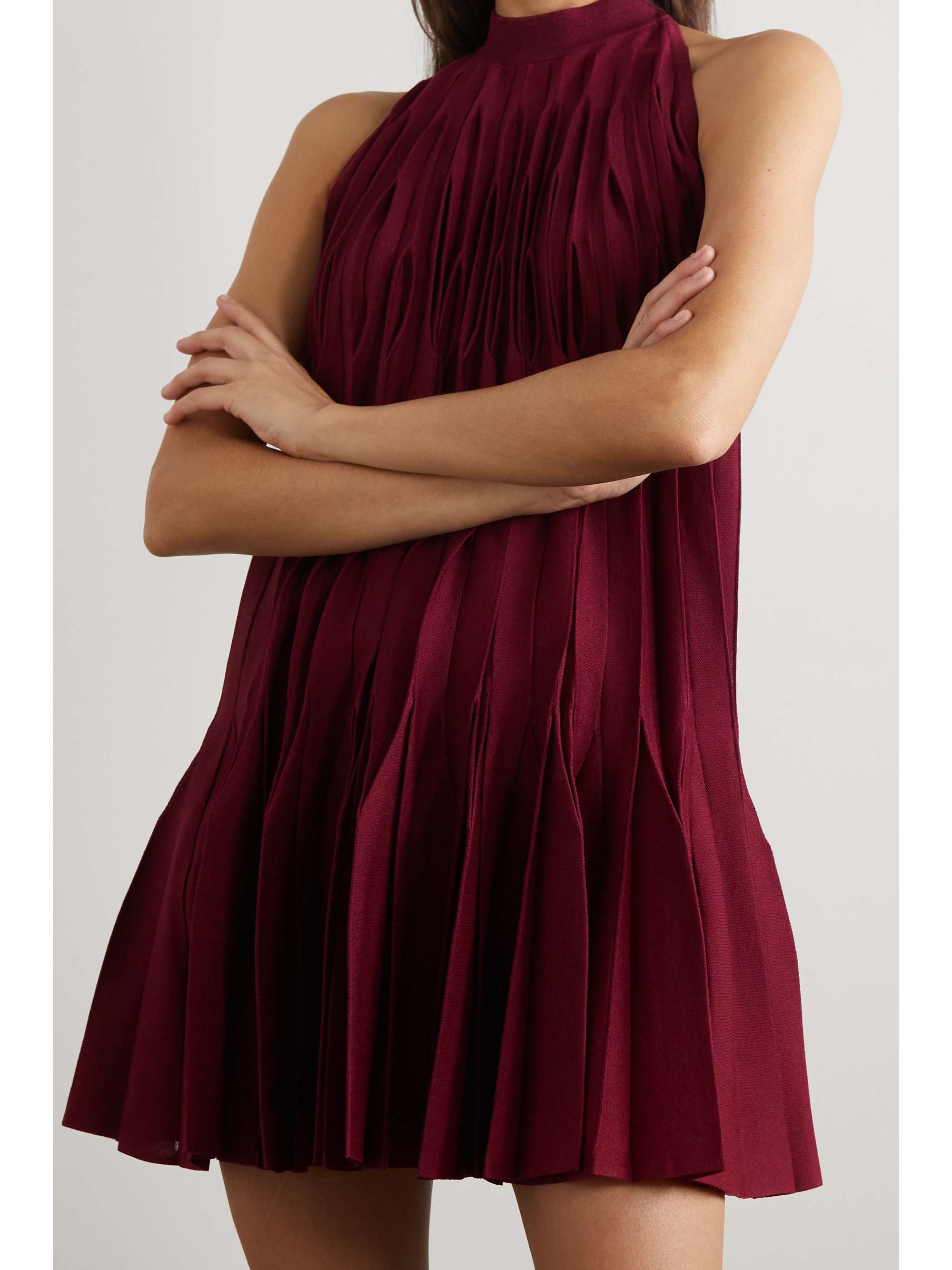 ALAÏA Open-back silk-blend halterneck mini dress