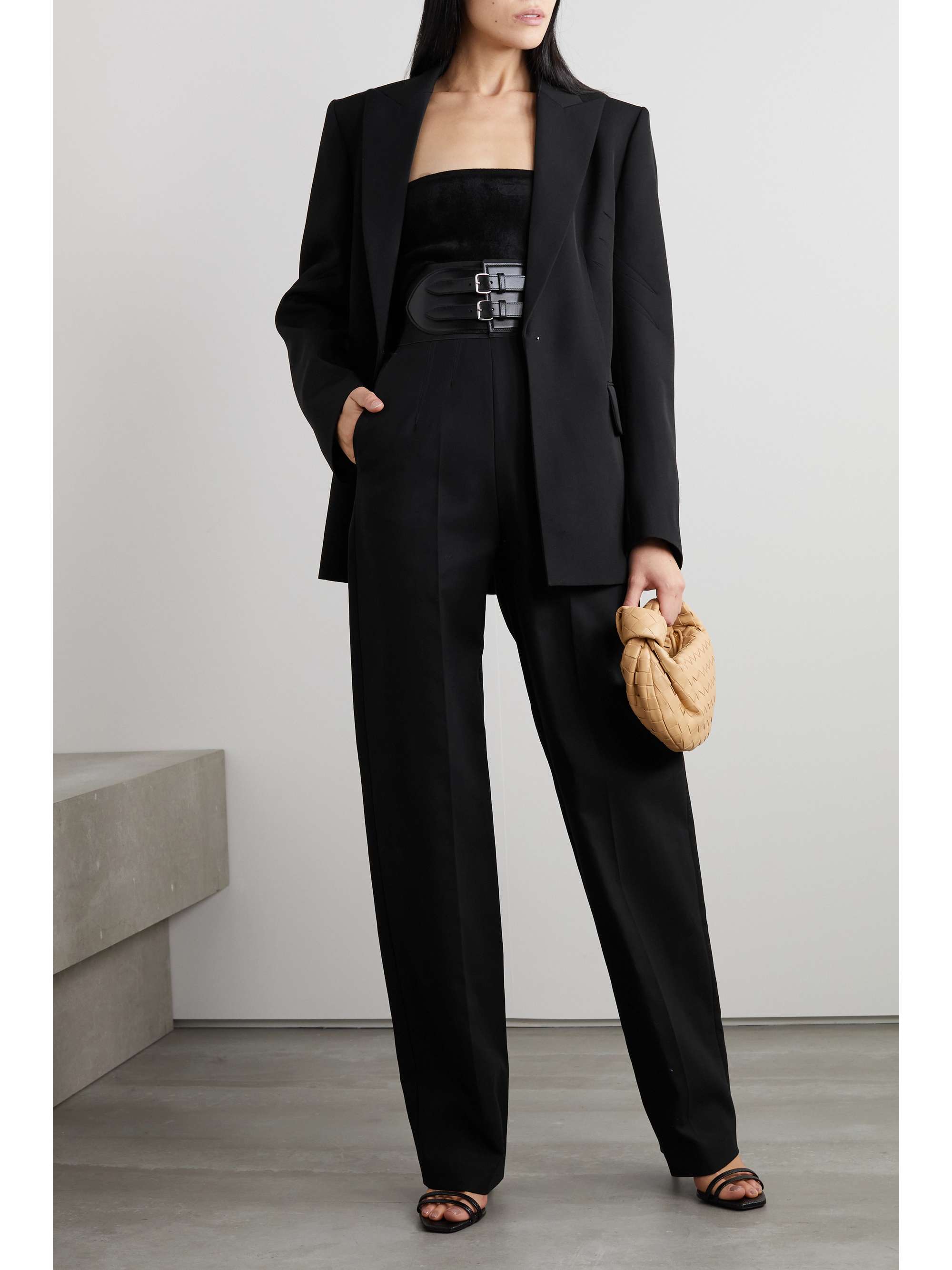 Black Belted cotton wide-leg pants | ALAÏA | NET-A-PORTER