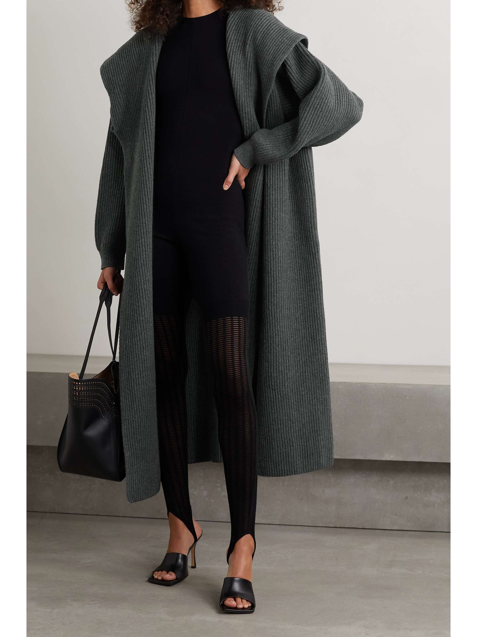 ALAÏA Ribbed wool and cashmere-blend cardigan