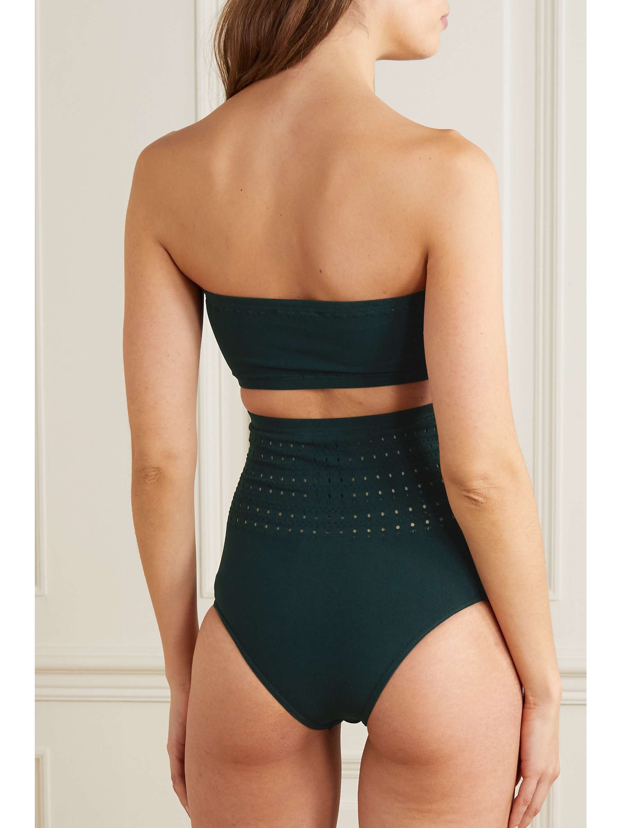 ALAÏA Bikini bandeau en mailles pointelle