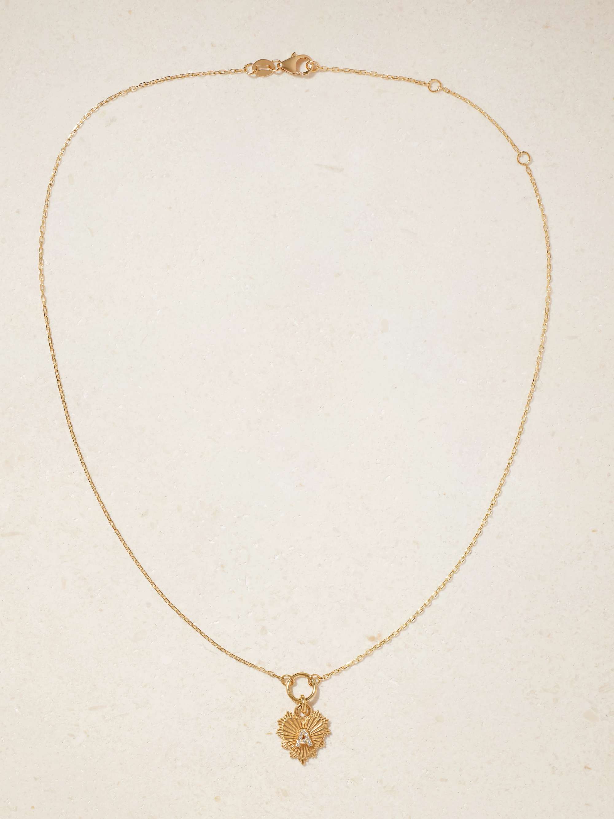 FOUNDRAE Initial 18-karat gold diamond necklace | NET-A-PORTER