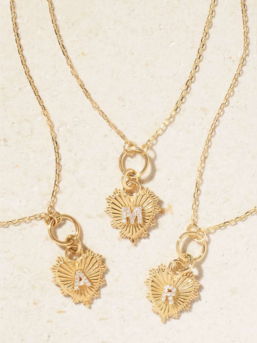Foundrae Initial 18-karat Gold Diamond Necklace