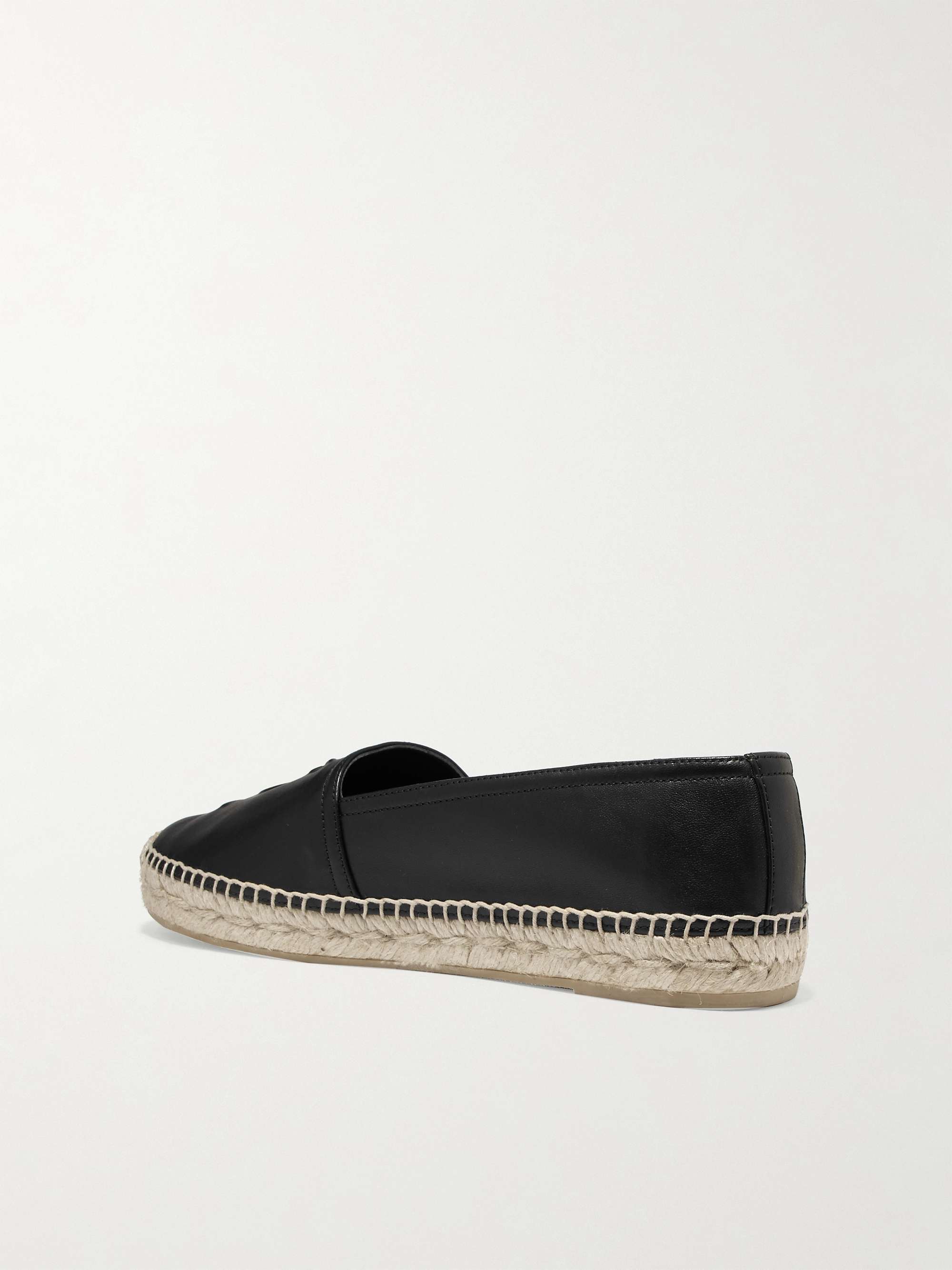 SAINT LAURENT Logo-embossed leather espadrilles | NET-A-PORTER