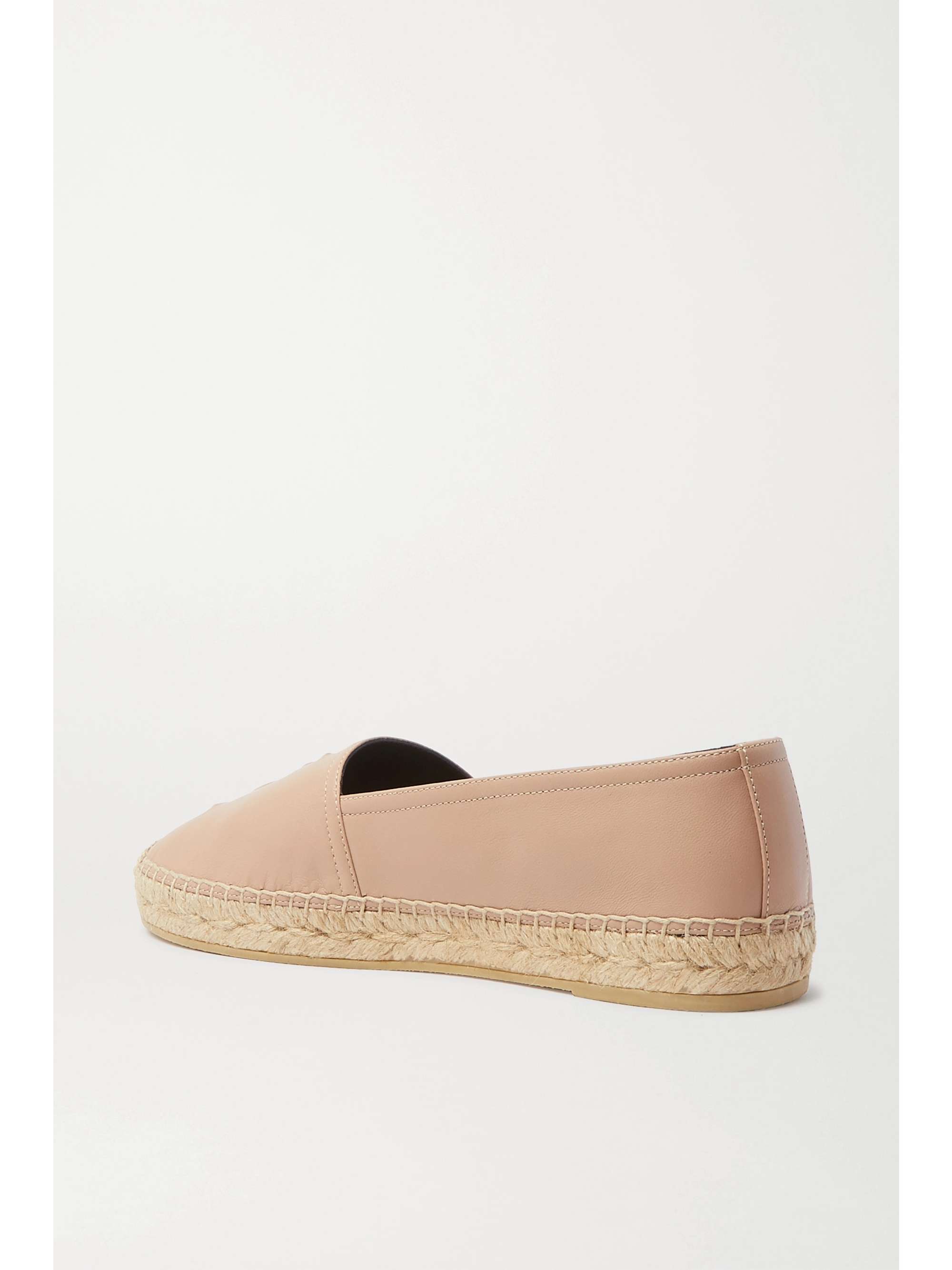 SAINT LAURENT Logo-embossed leather espadrilles