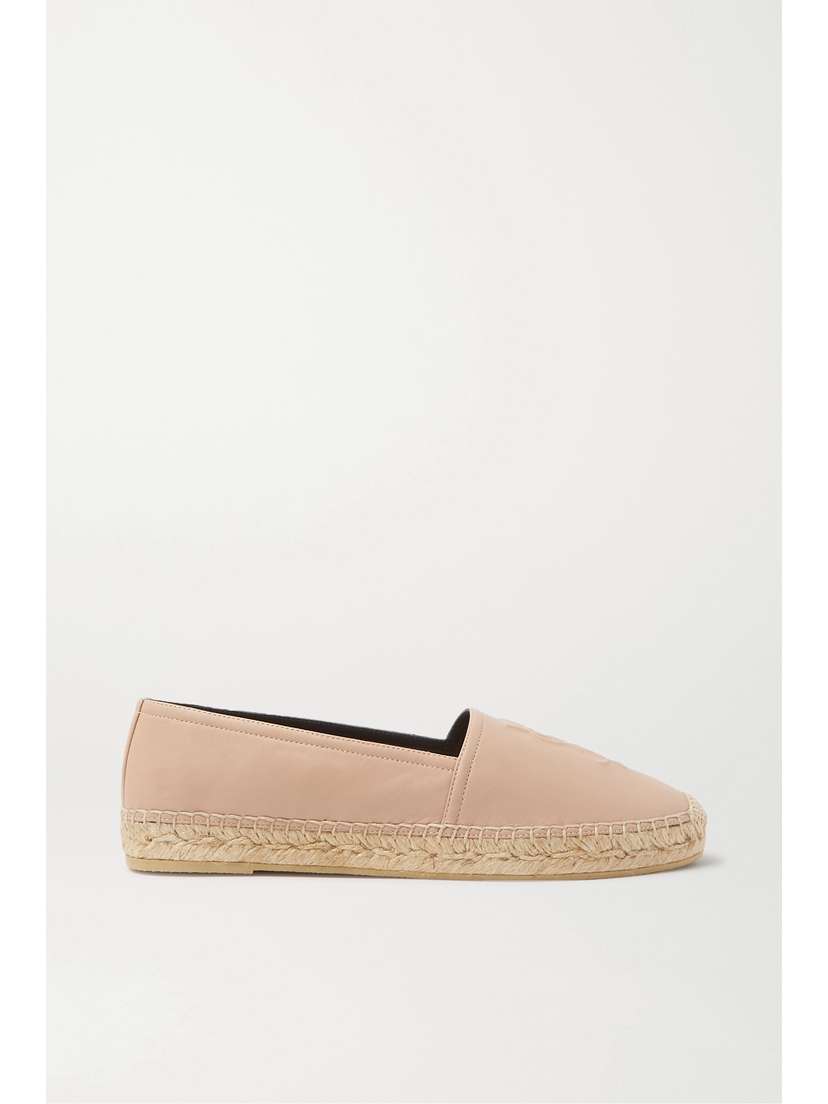 Saint Laurent Logo-embossed Leather Espadrilles