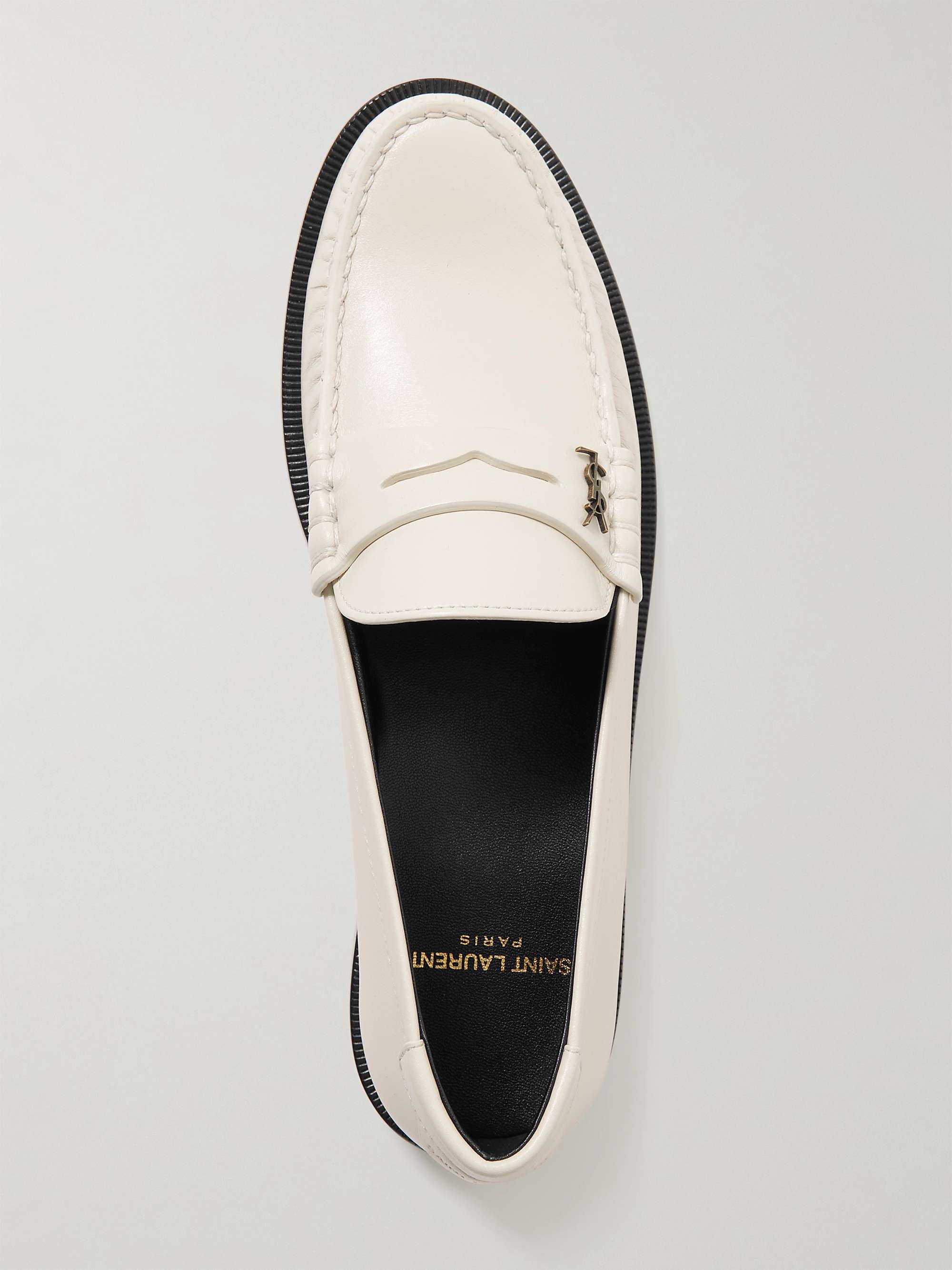 SAINT LAURENT Le Loafer two-tone patent-leather loafers