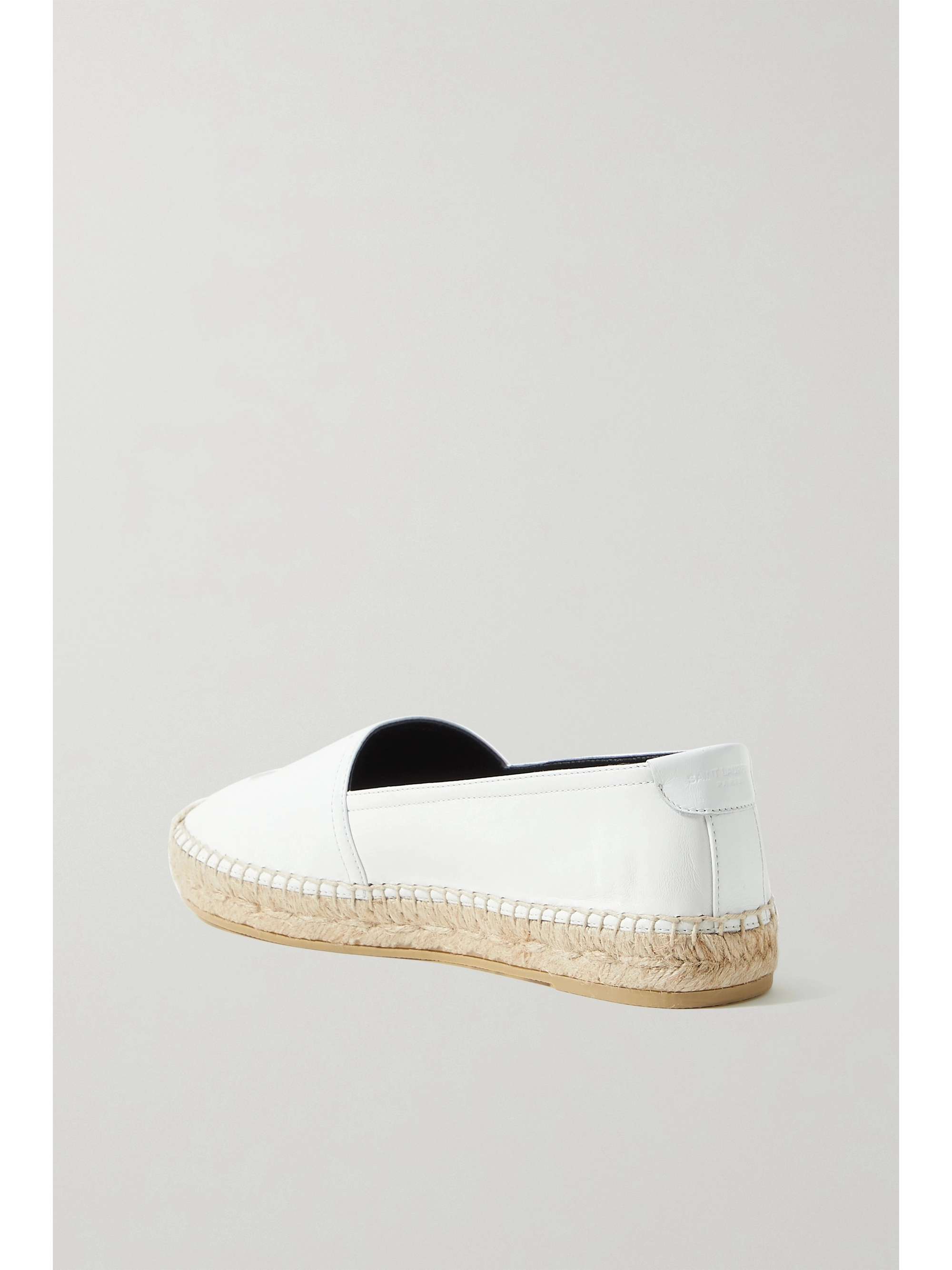 SAINT LAURENT Logo-embossed leather espadrilles