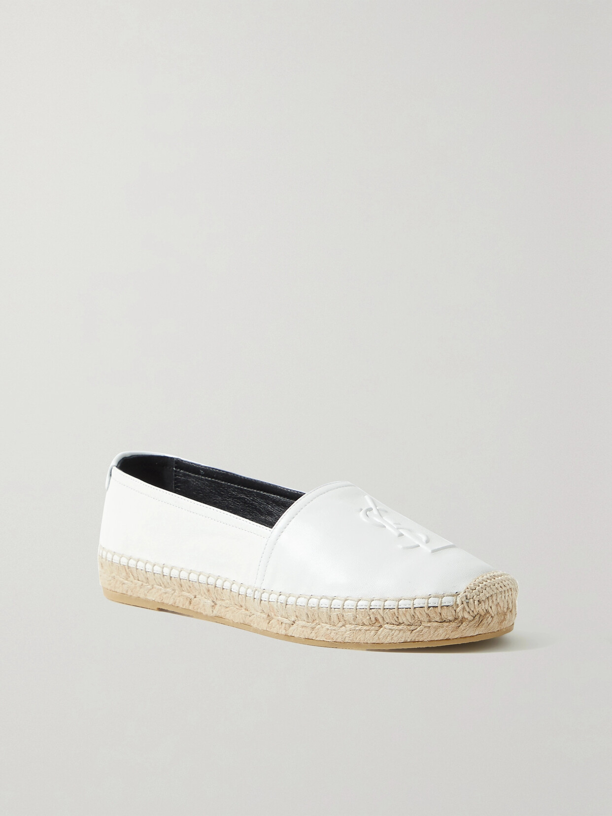 Saint Laurent White Monogramme Espadrilles In Blanc