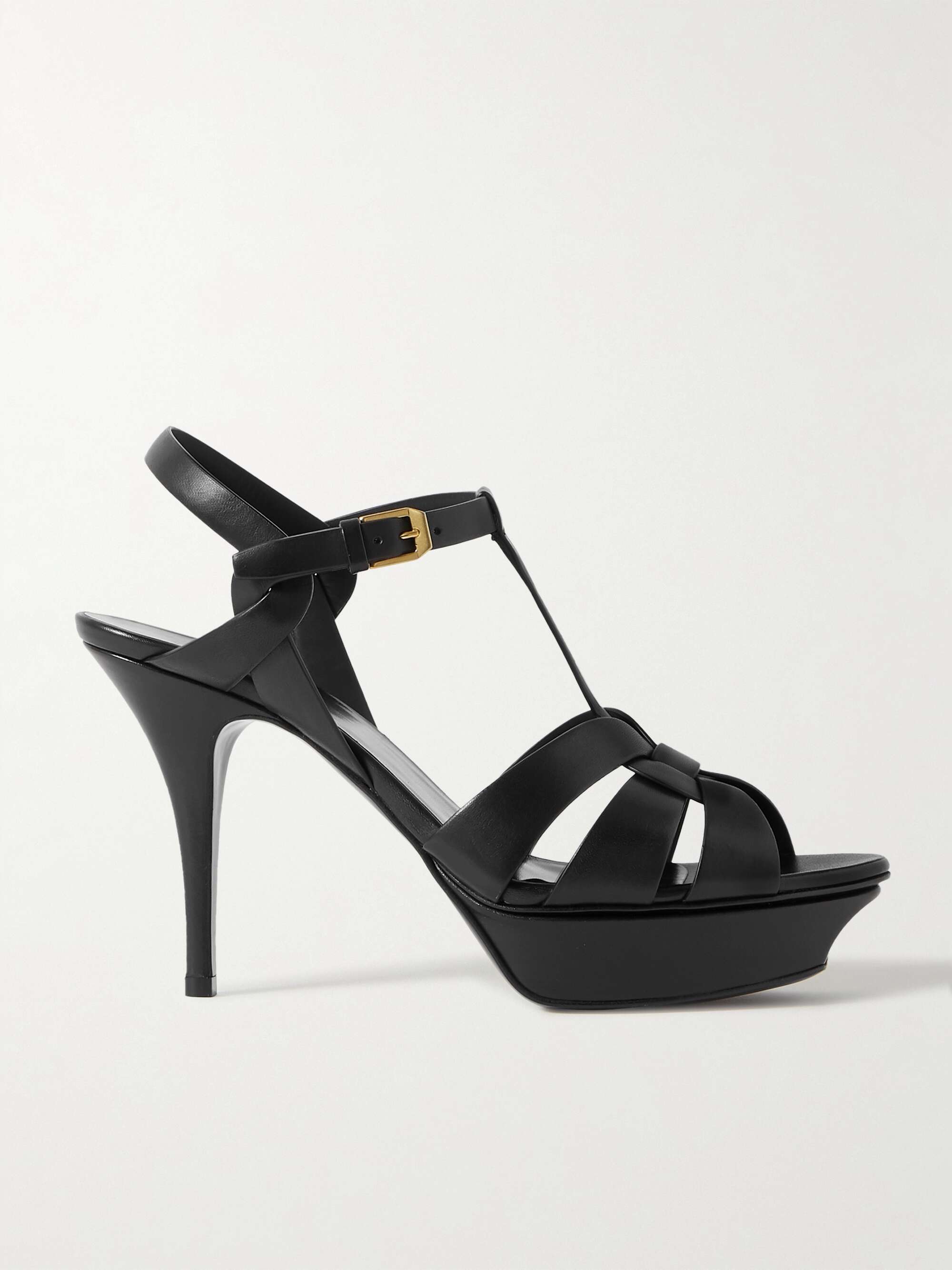 SAINT LAURENT Tribute woven leather platform sandals | NET-A-PORTER