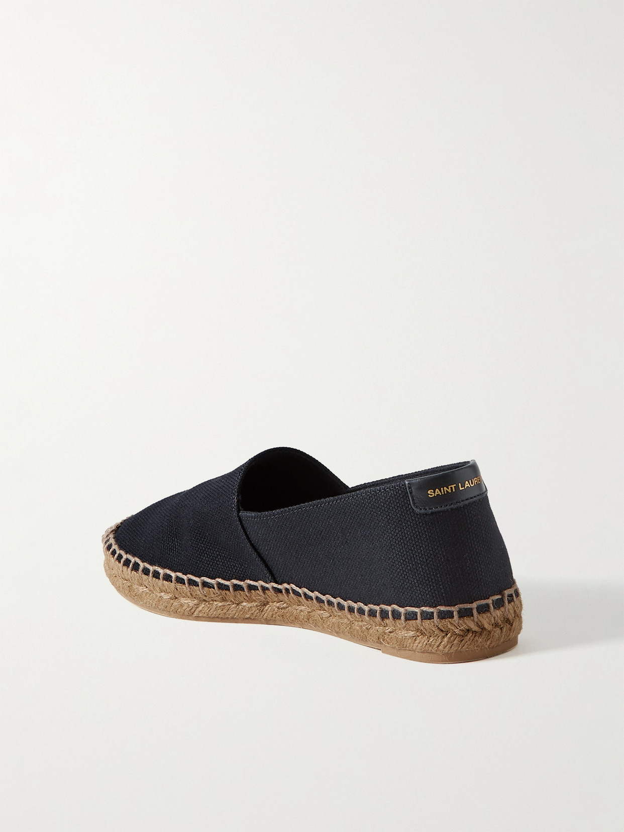 SAINT LAURENT LOGO-EMBROIDERED CANVAS ESPADRILLES