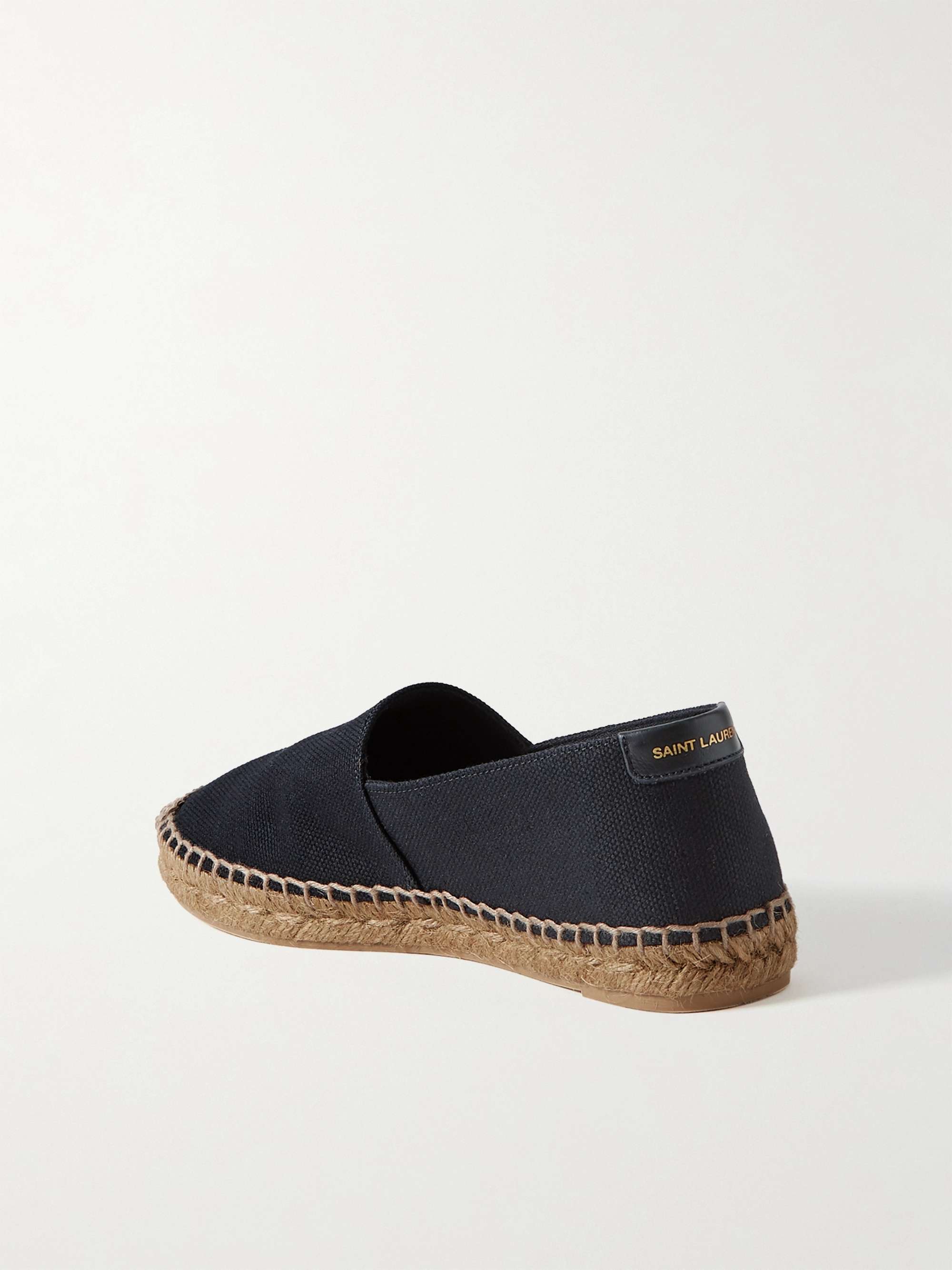 SAINT LAURENT Logo-embroidered canvas espadrilles