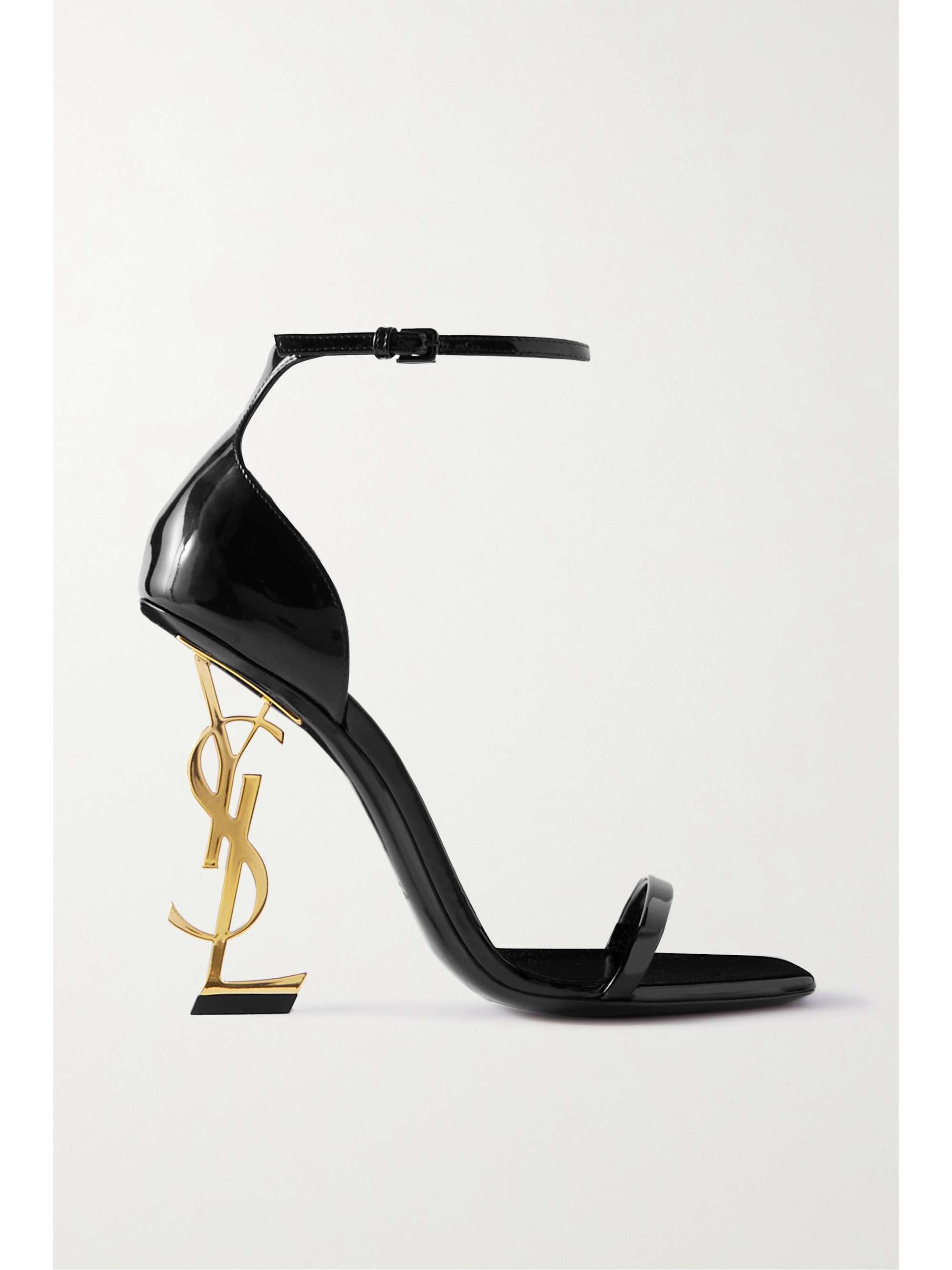 SAINT LAURENT Opyum embellished patent-leather sandals | NET-A-PORTER