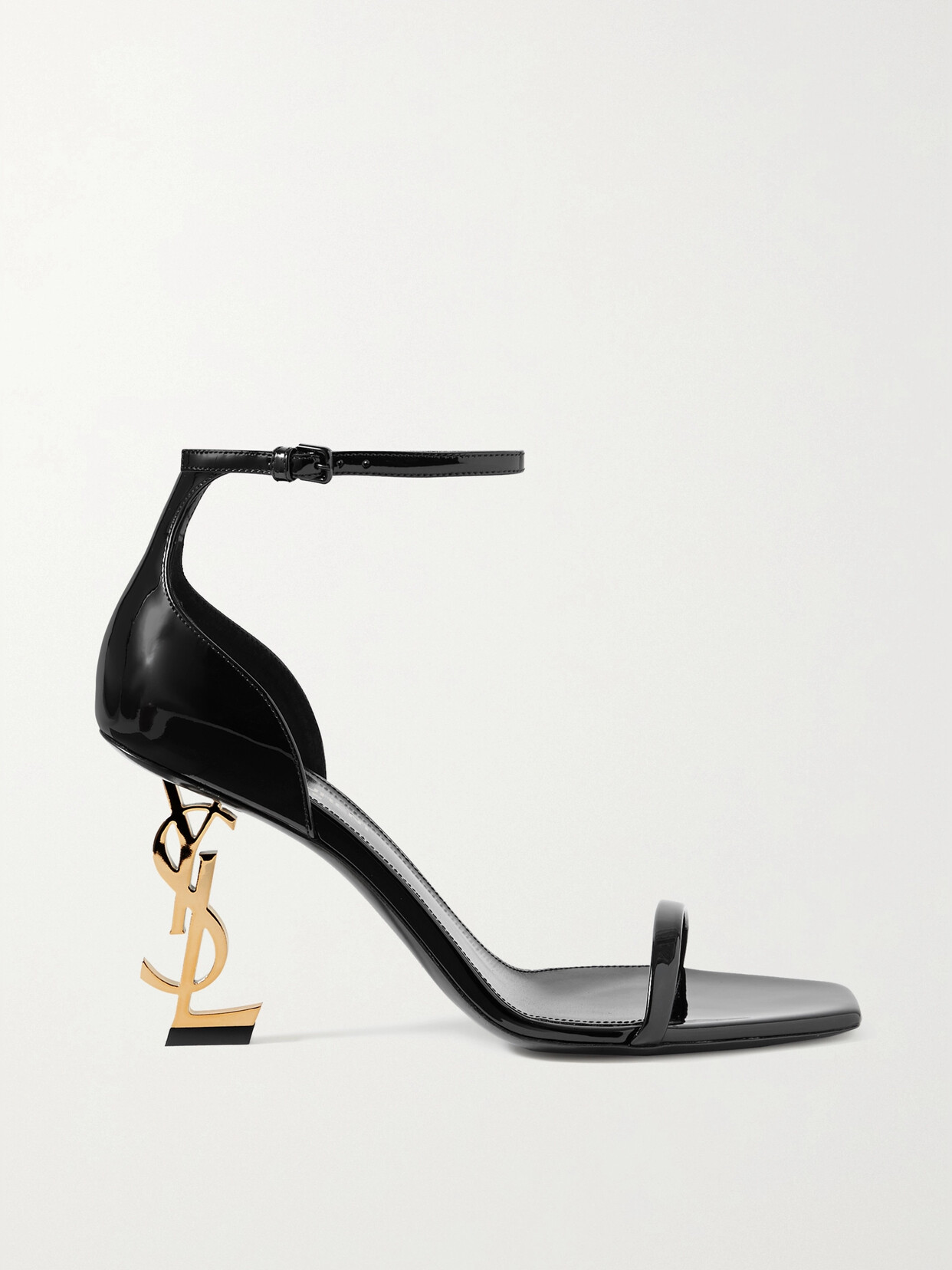 SAINT LAURENT Opyum 85 Patent-leather Sandals - Black