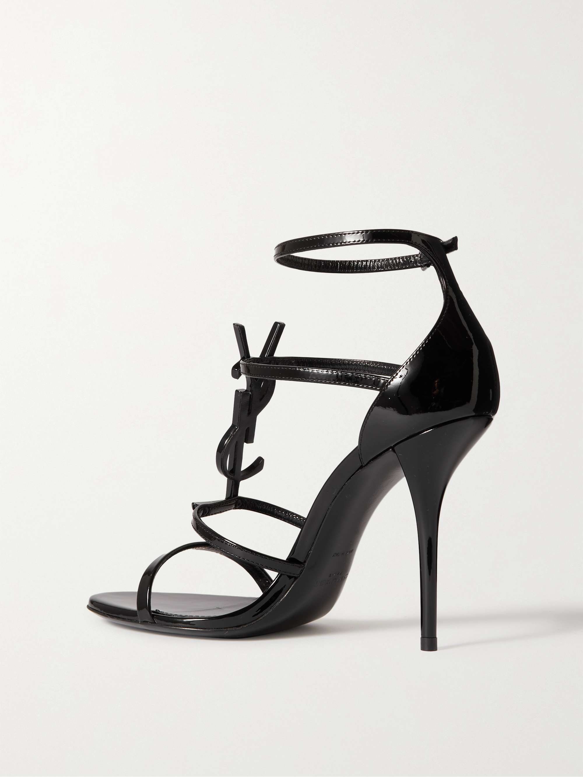 SAINT LAURENT Cassandra logo-embellished patent-leather sandals | NET-A ...