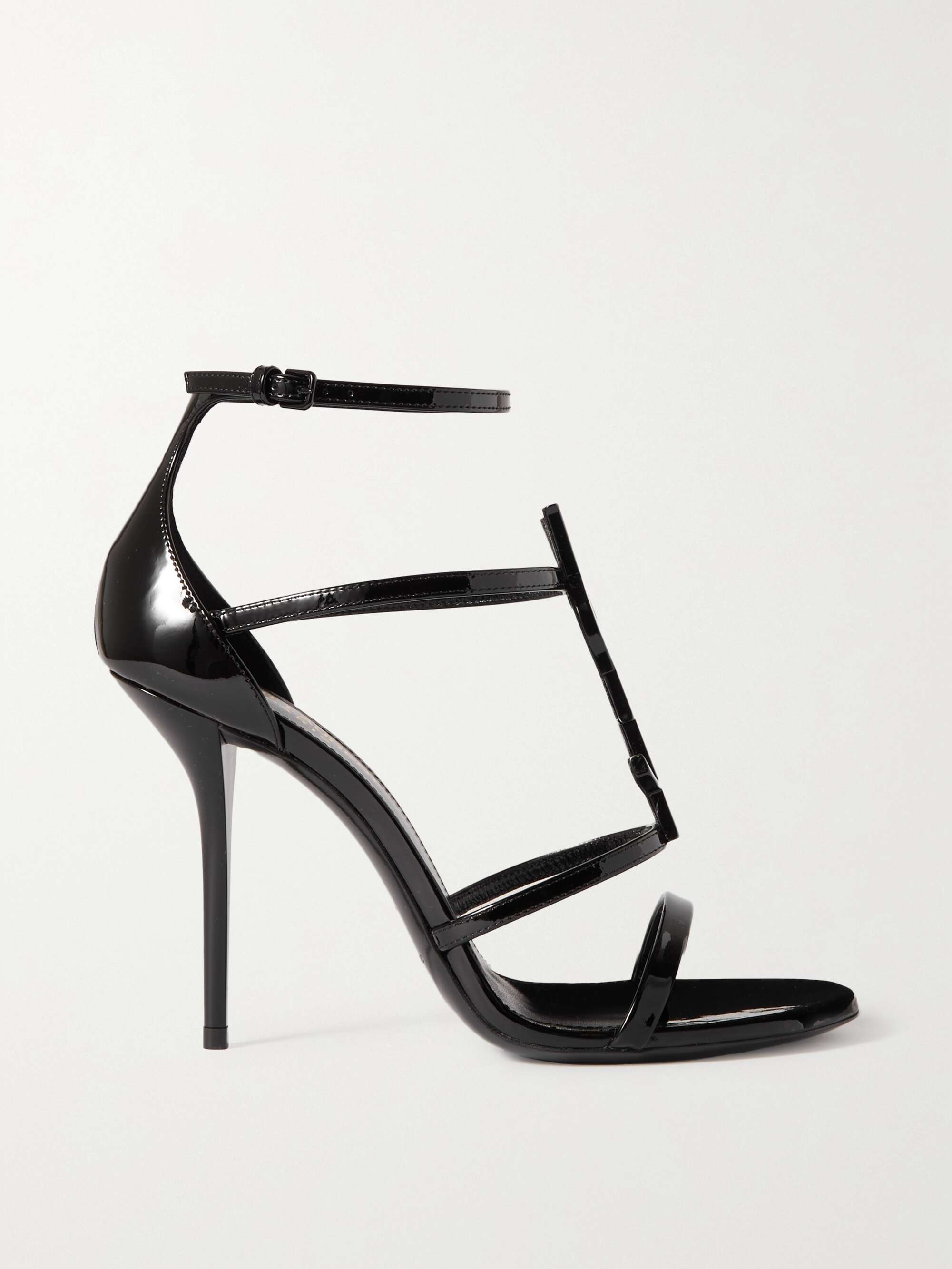 SAINT LAURENT Cassandra logo-embellished patent-leather sandals | NET-A ...