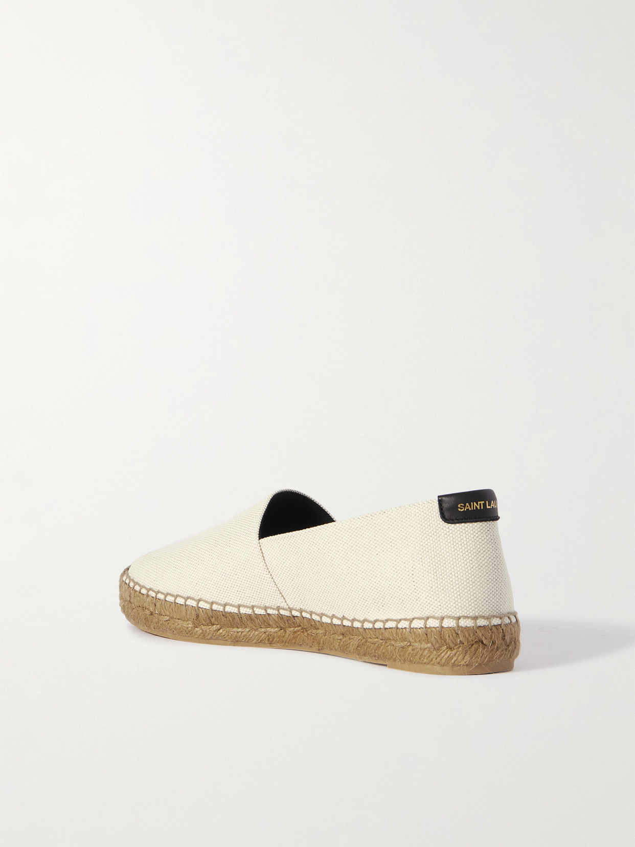 Shop Saint Laurent Logo-embroidered Canvas Espadrilles In Off-white