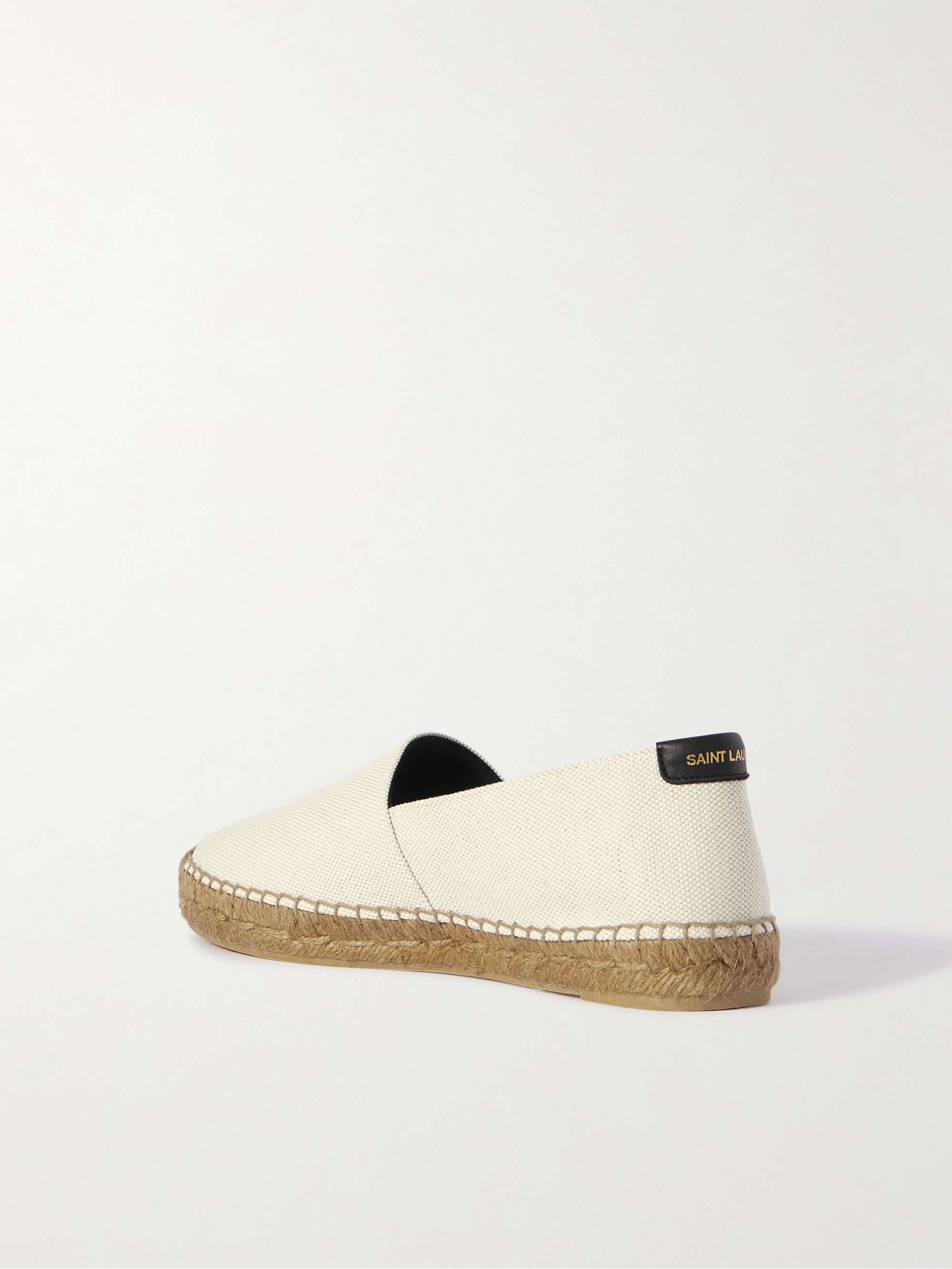 saint laurent logo embroidered canvas espadrilles
