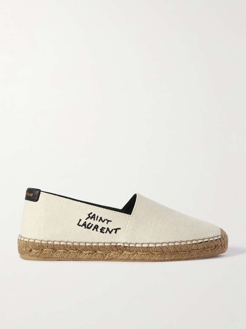Saint Laurent Logo-embroidered Canvas Espadrilles