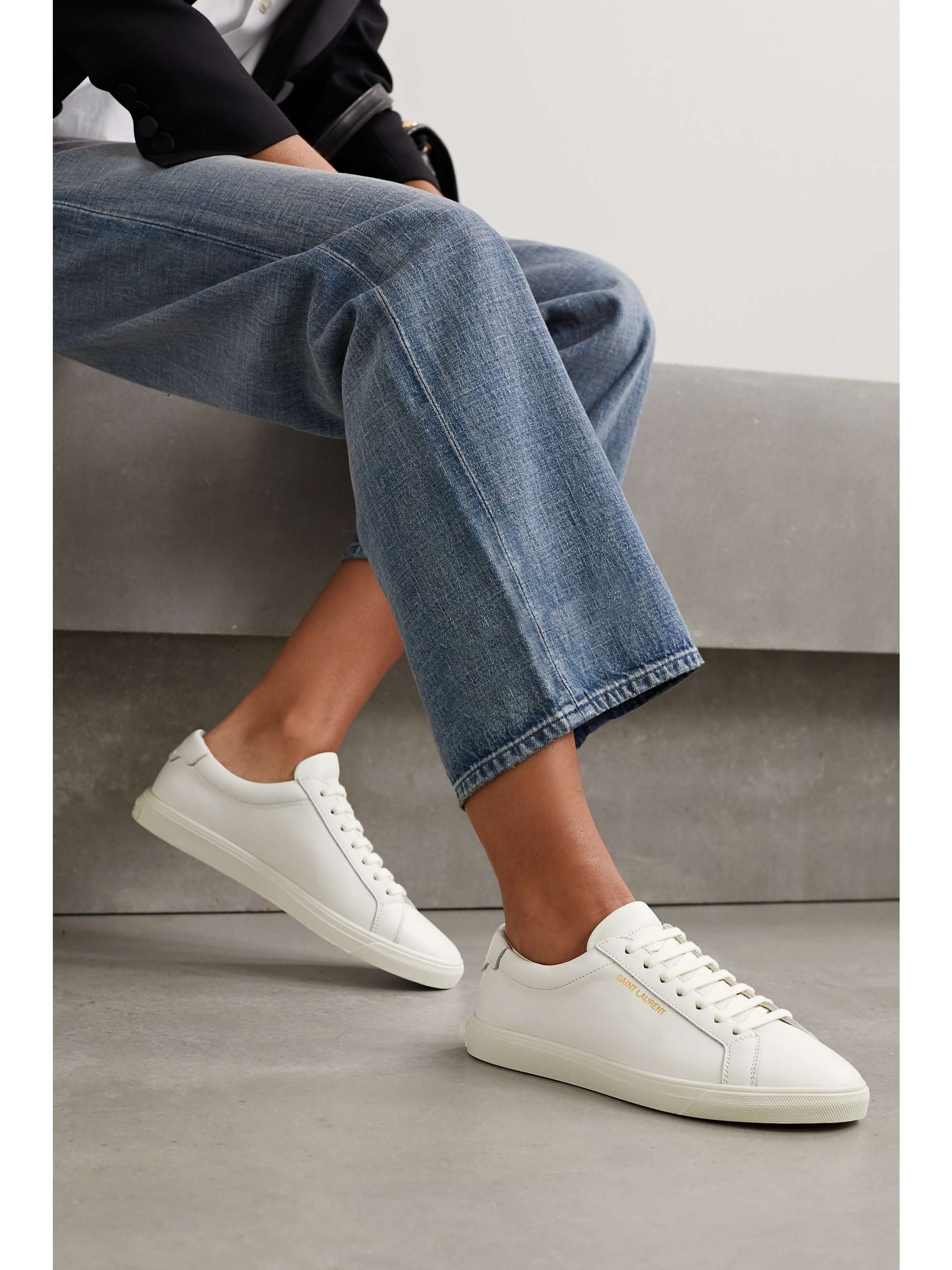 belønning Opførsel Melting SAINT LAURENT Andy logo-print leather sneakers | NET-A-PORTER