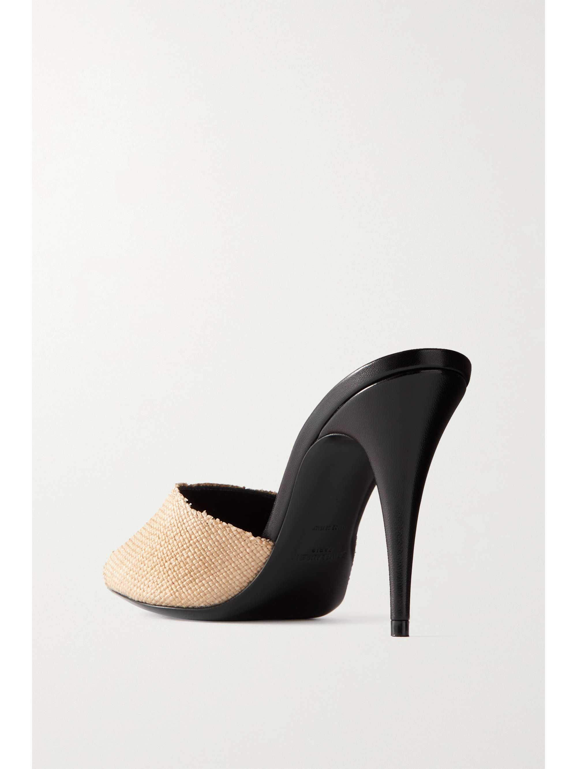 SAINT LAURENT La 16 woven raffia mules
