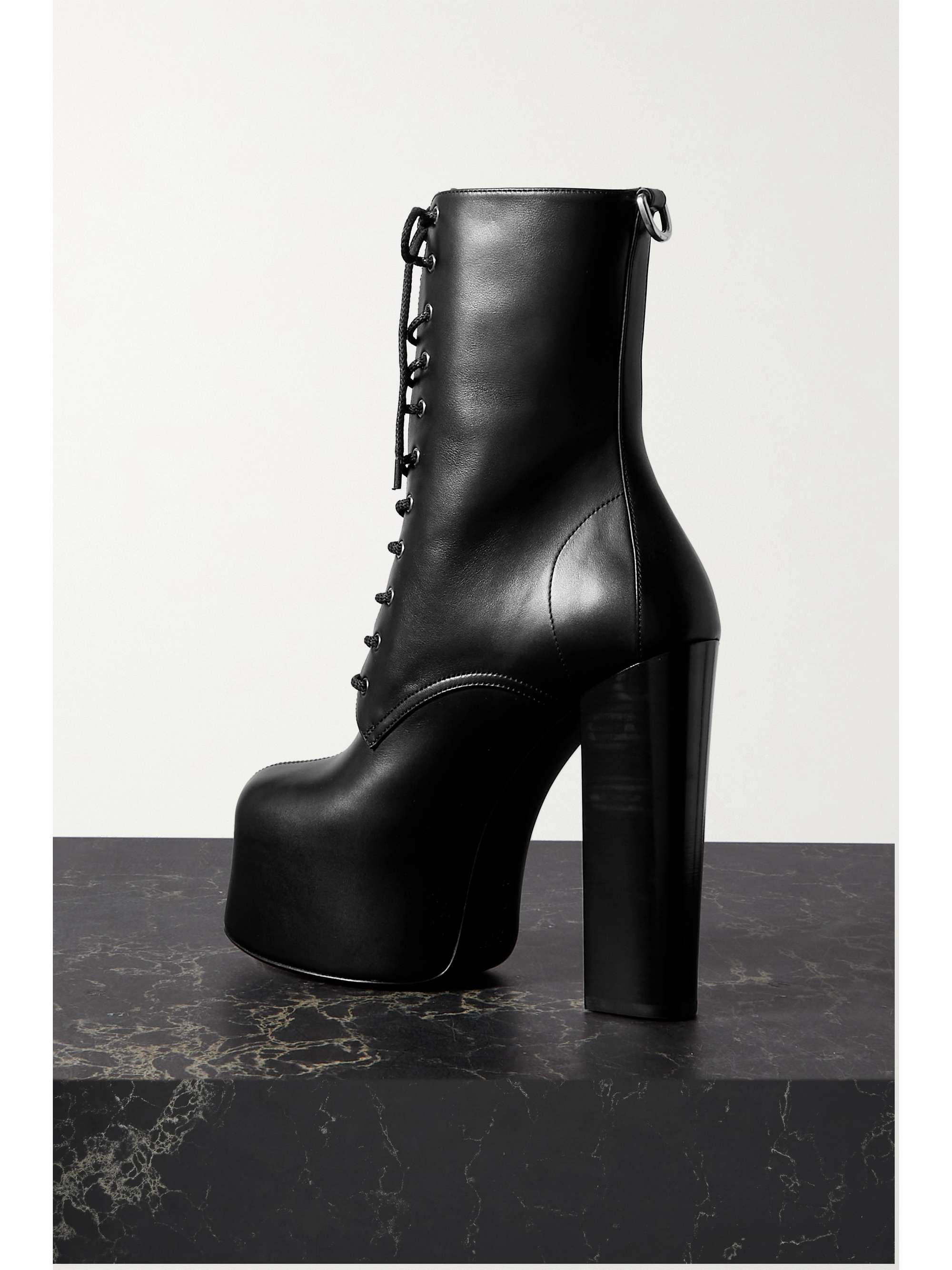 SAINT LAURENT Bottines plates-formes en cuir Cherry