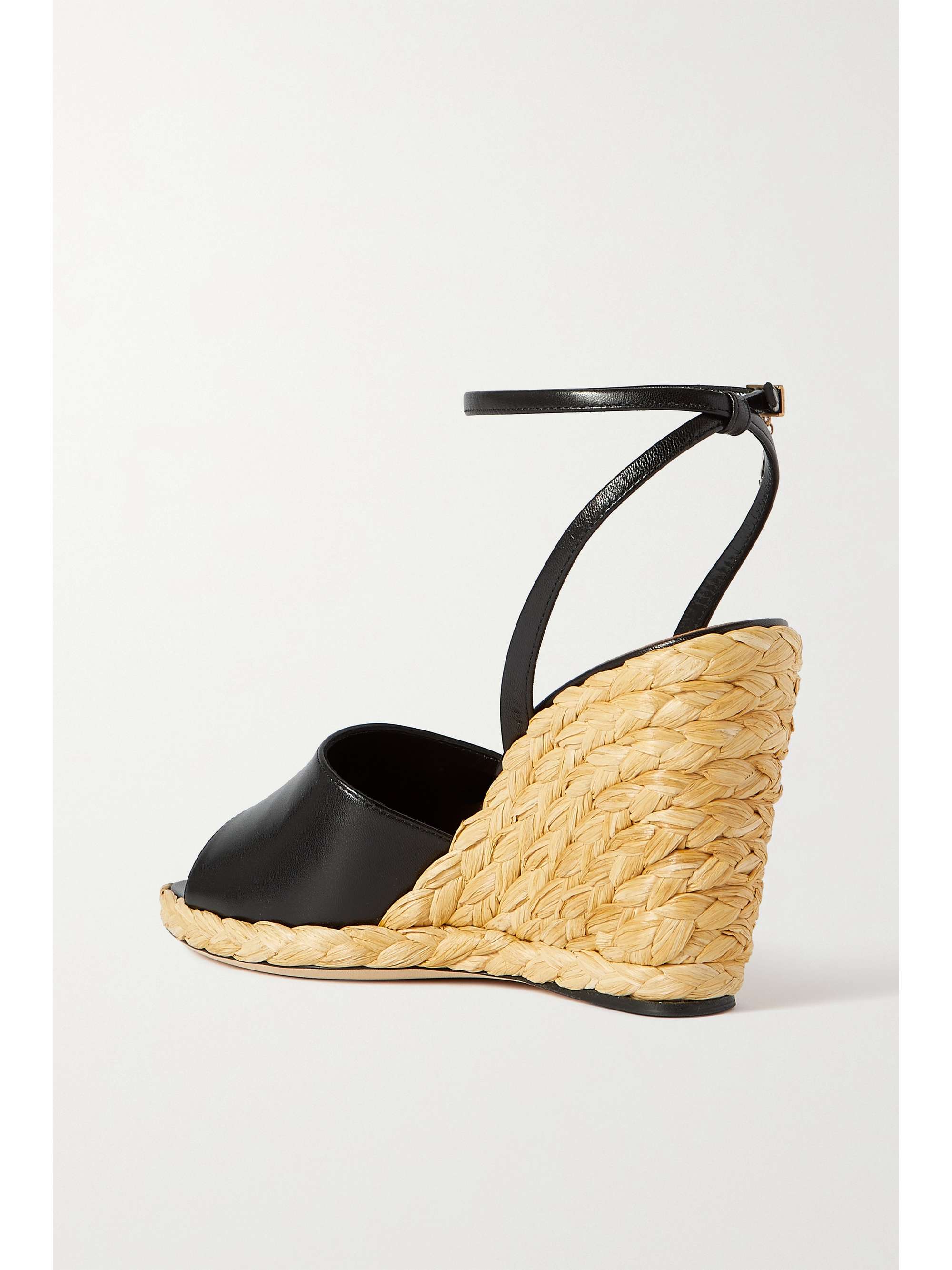 SAINT LAURENT Paloma leather espadrille wedge sandals