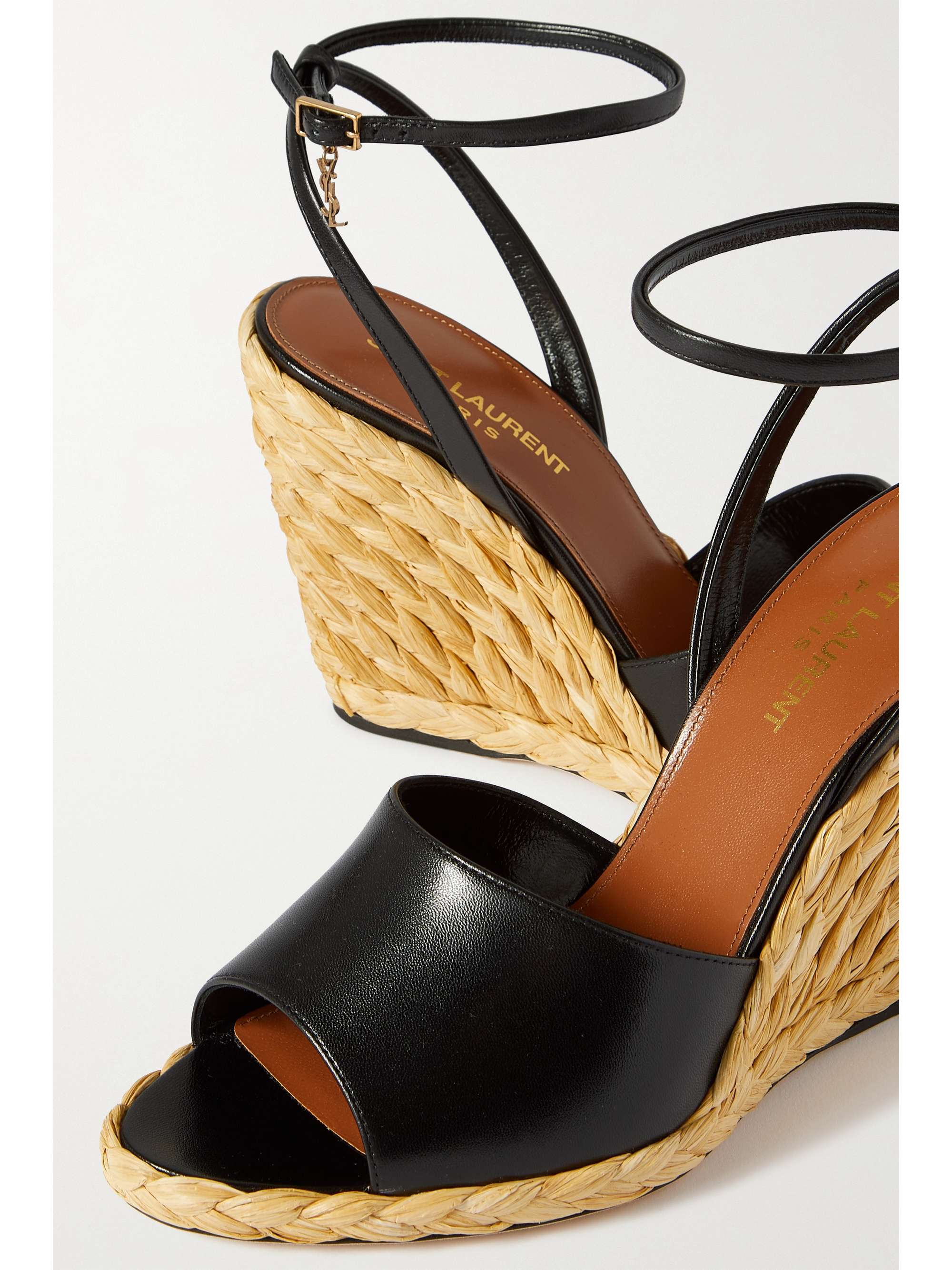 SAINT LAURENT Paloma leather espadrille wedge sandals