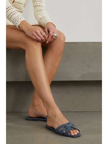 ysl denim sandals