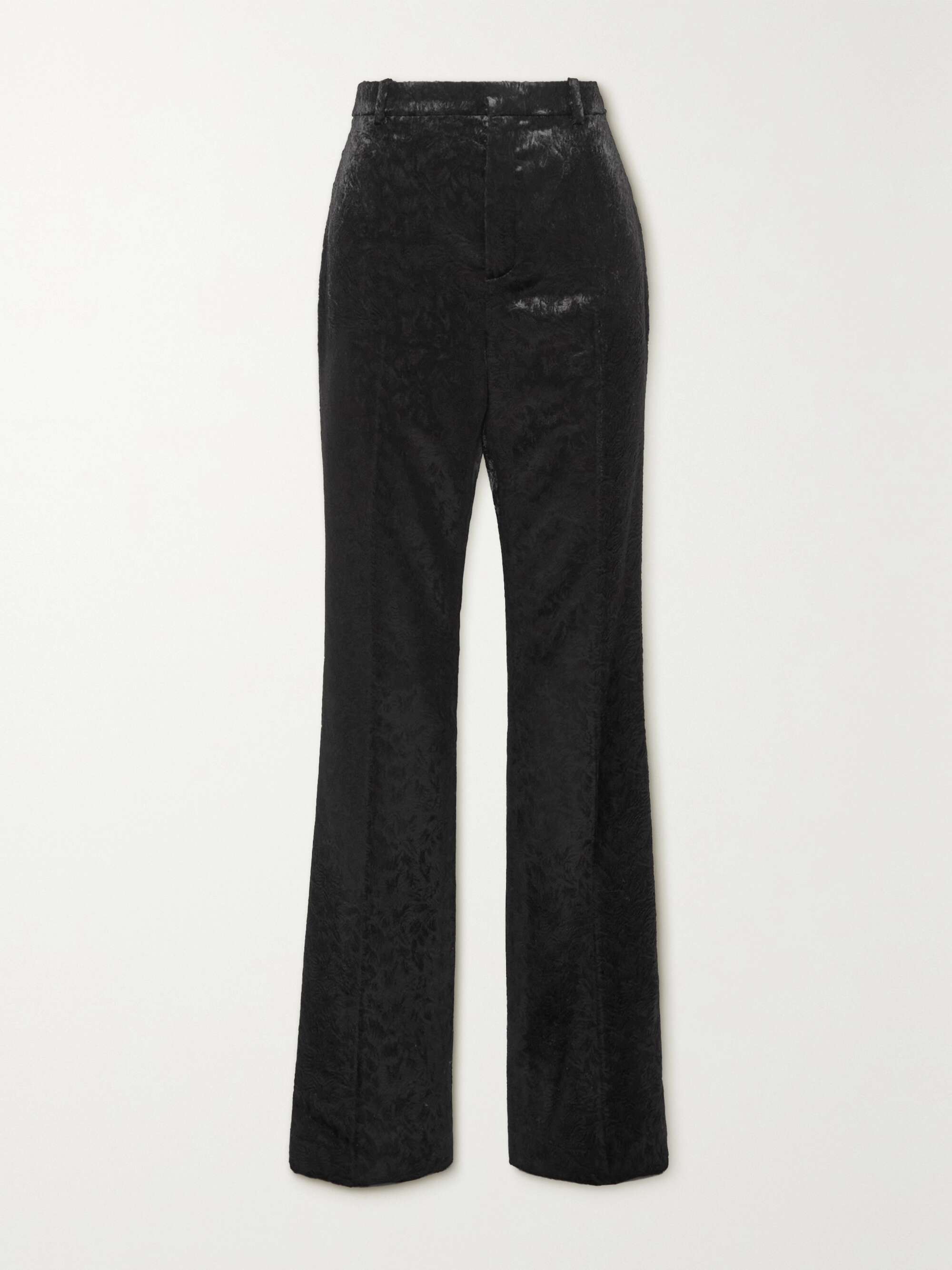 Black Straight-leg velvet pants | SAINT 