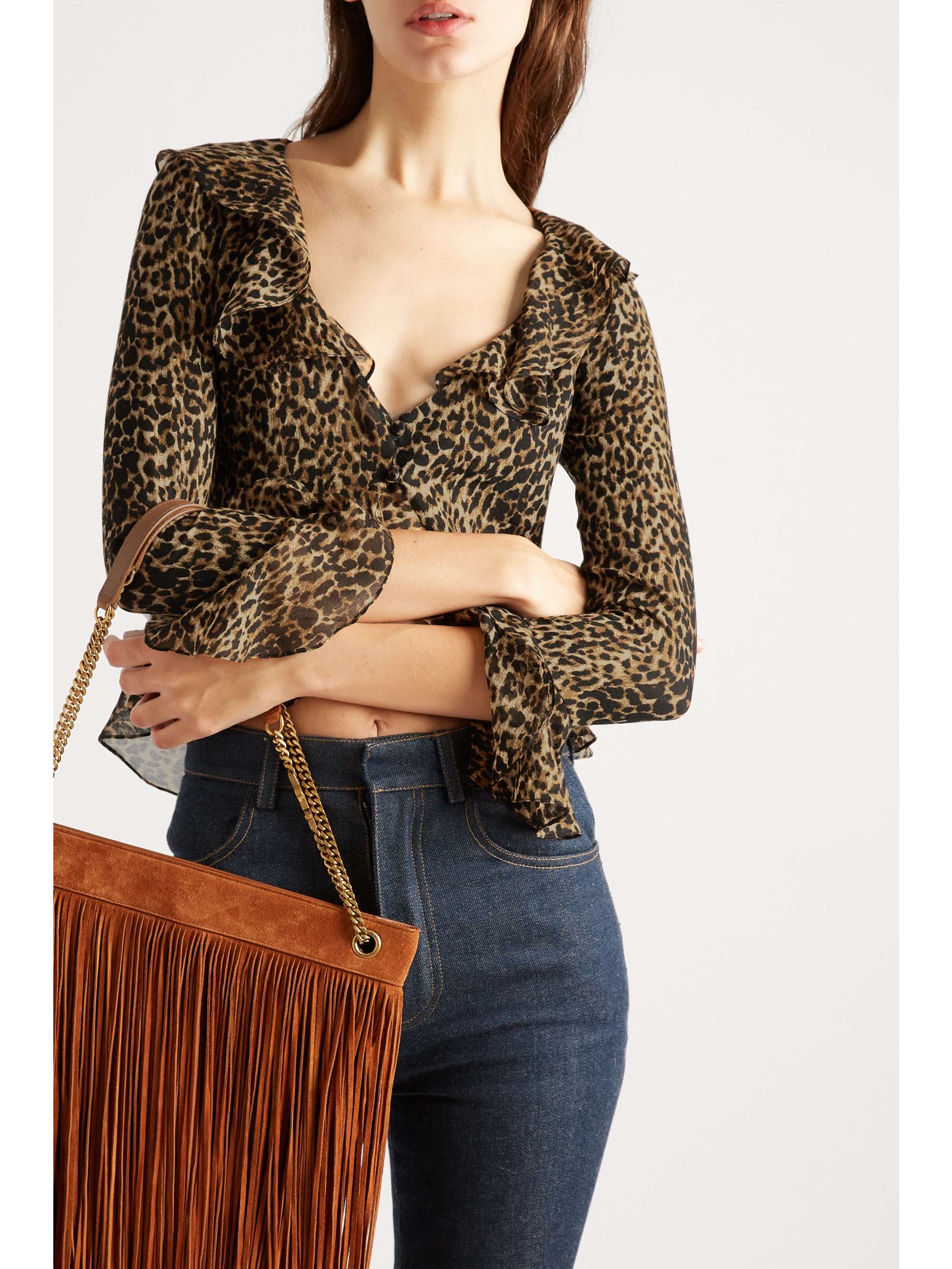 Leopard print Ruffled leopard-print 