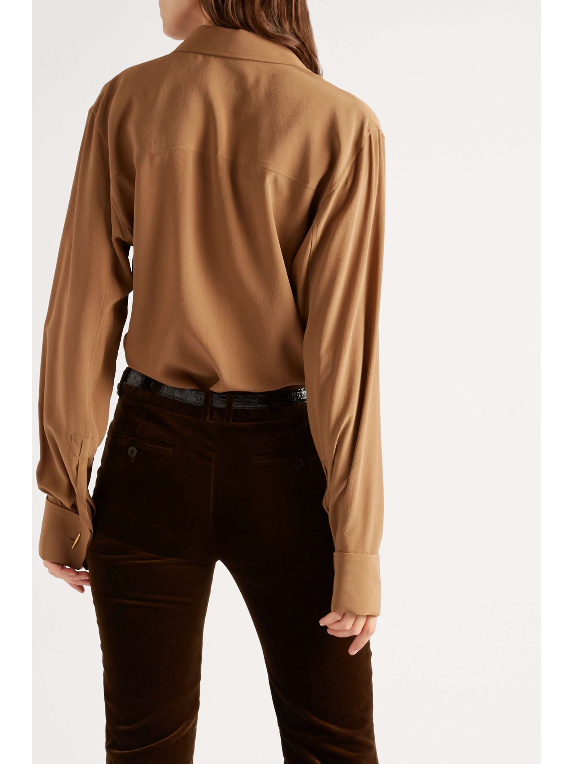 Light brown Silk-georgette shirt 