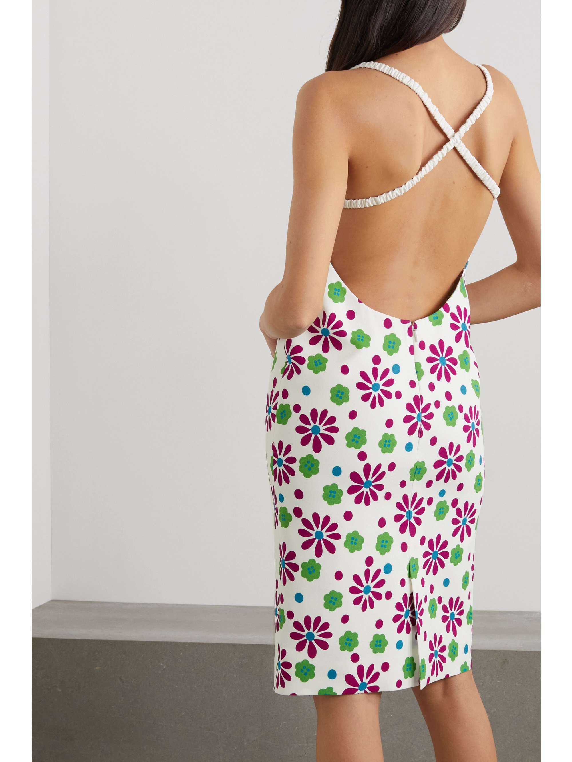 SAINT LAURENT Floral-print crepe dress