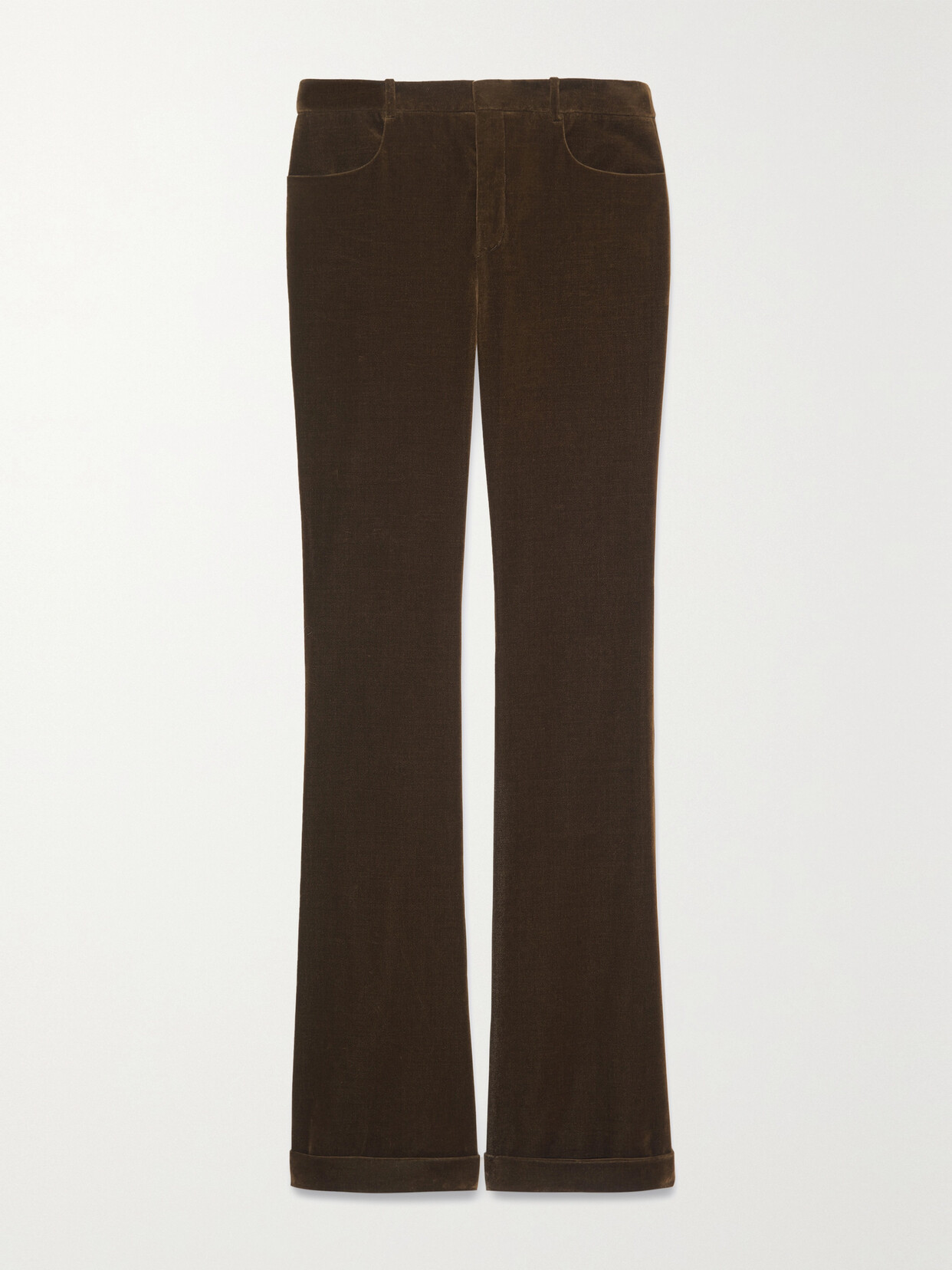 SAINT LAURENT Velvet Straight-leg Pants - Green