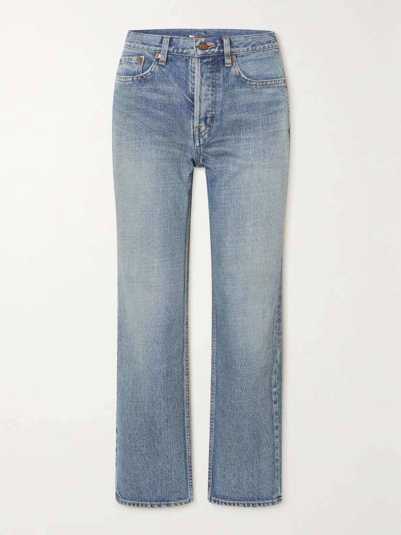Saint Laurent Cropped Mid-rise Straight-leg Jeans
