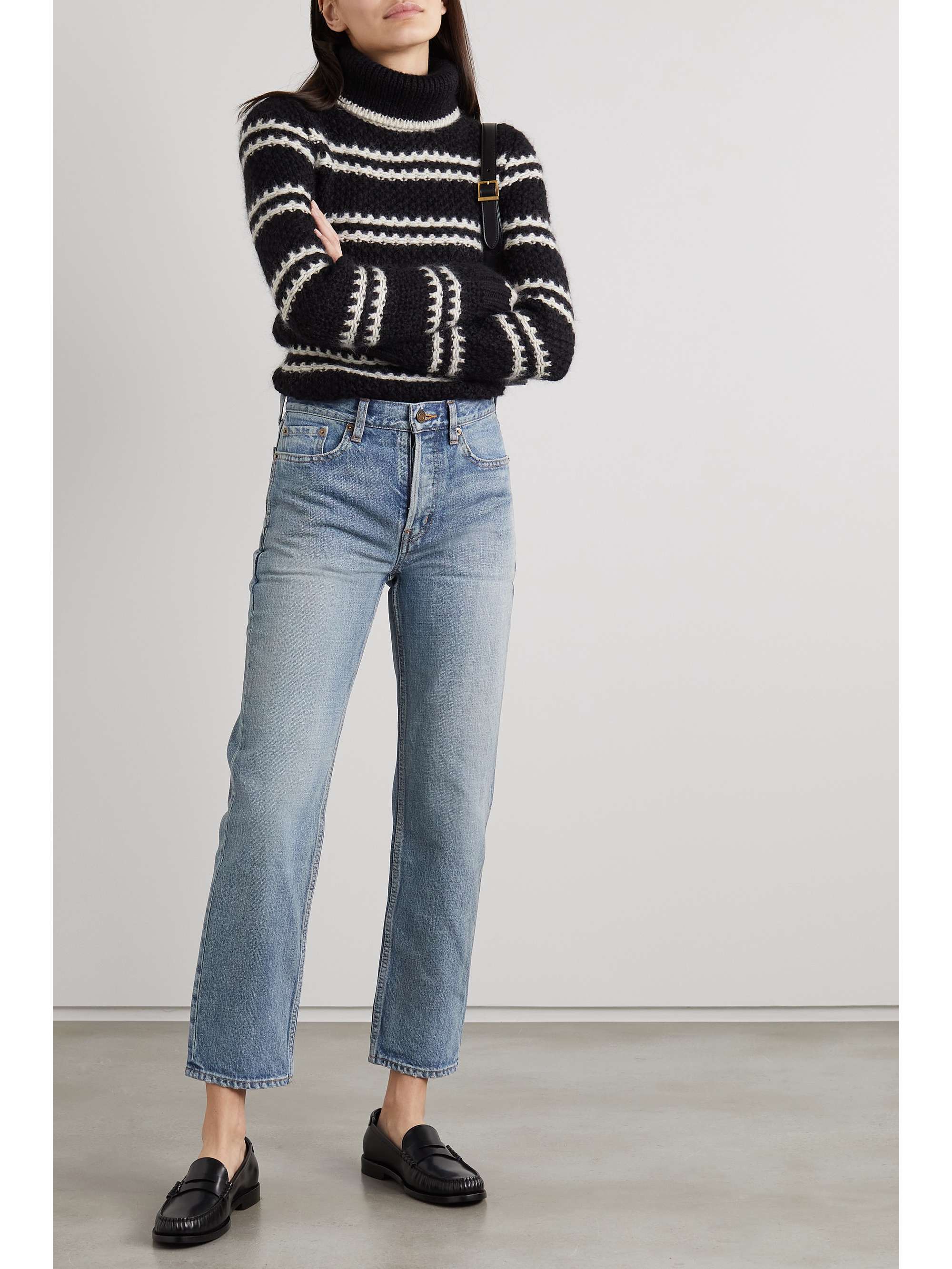 saint laurent cropped jeans