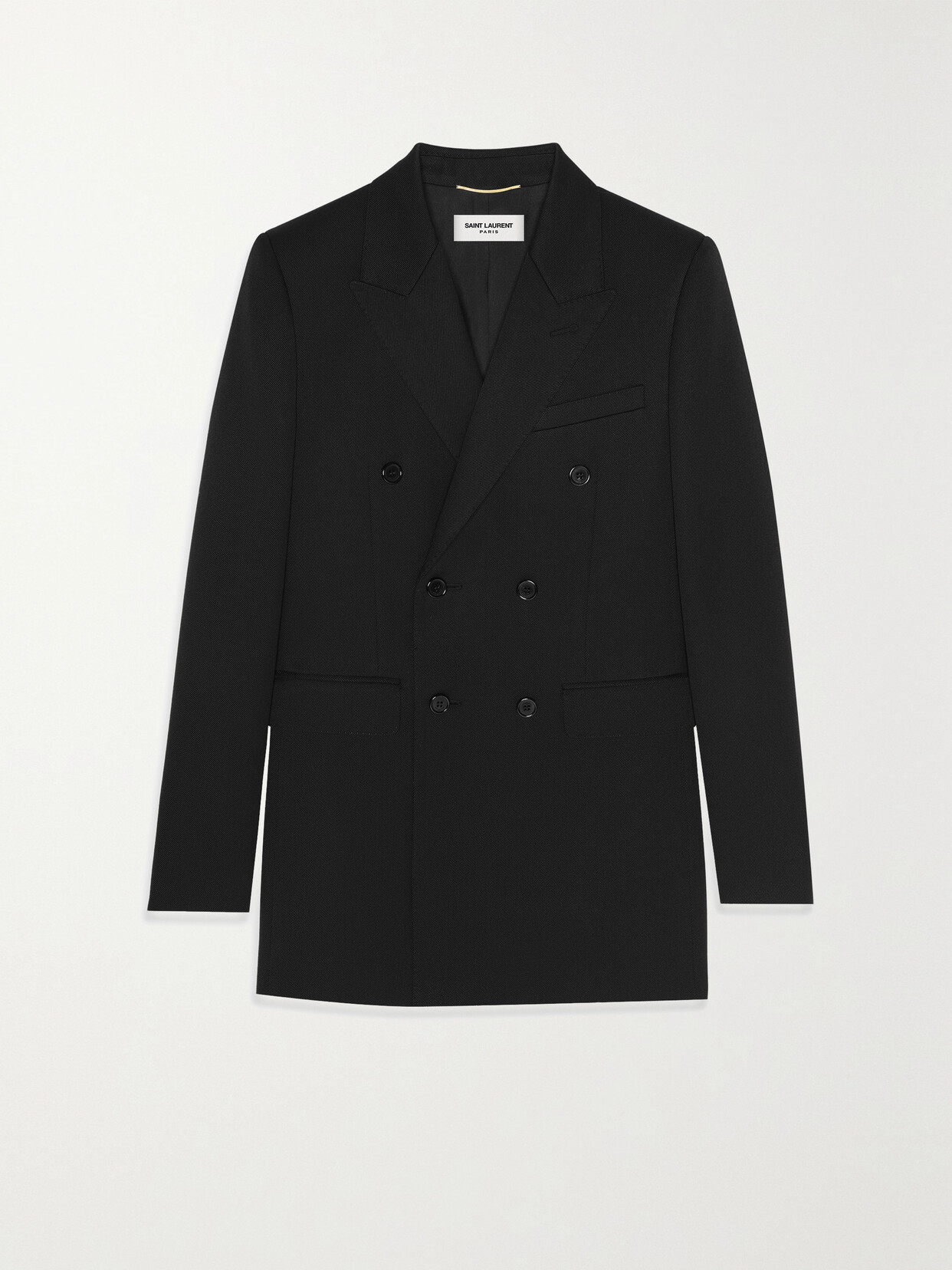 Saint Laurent Double-breasted Wool-twill Blazer In Black