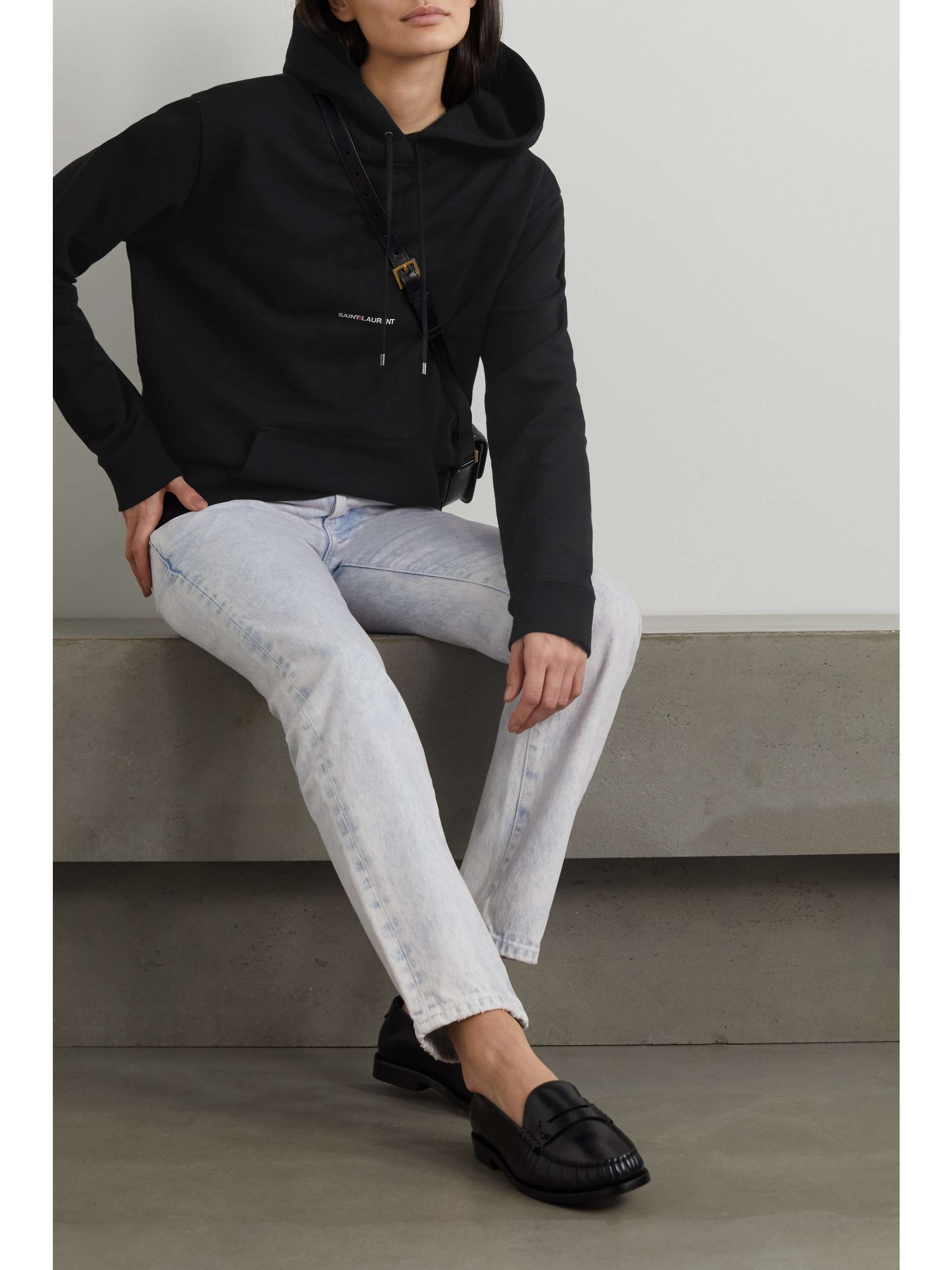 SAINT LAURENT Printed cotton-jersey hoodie | NET-A-PORTER