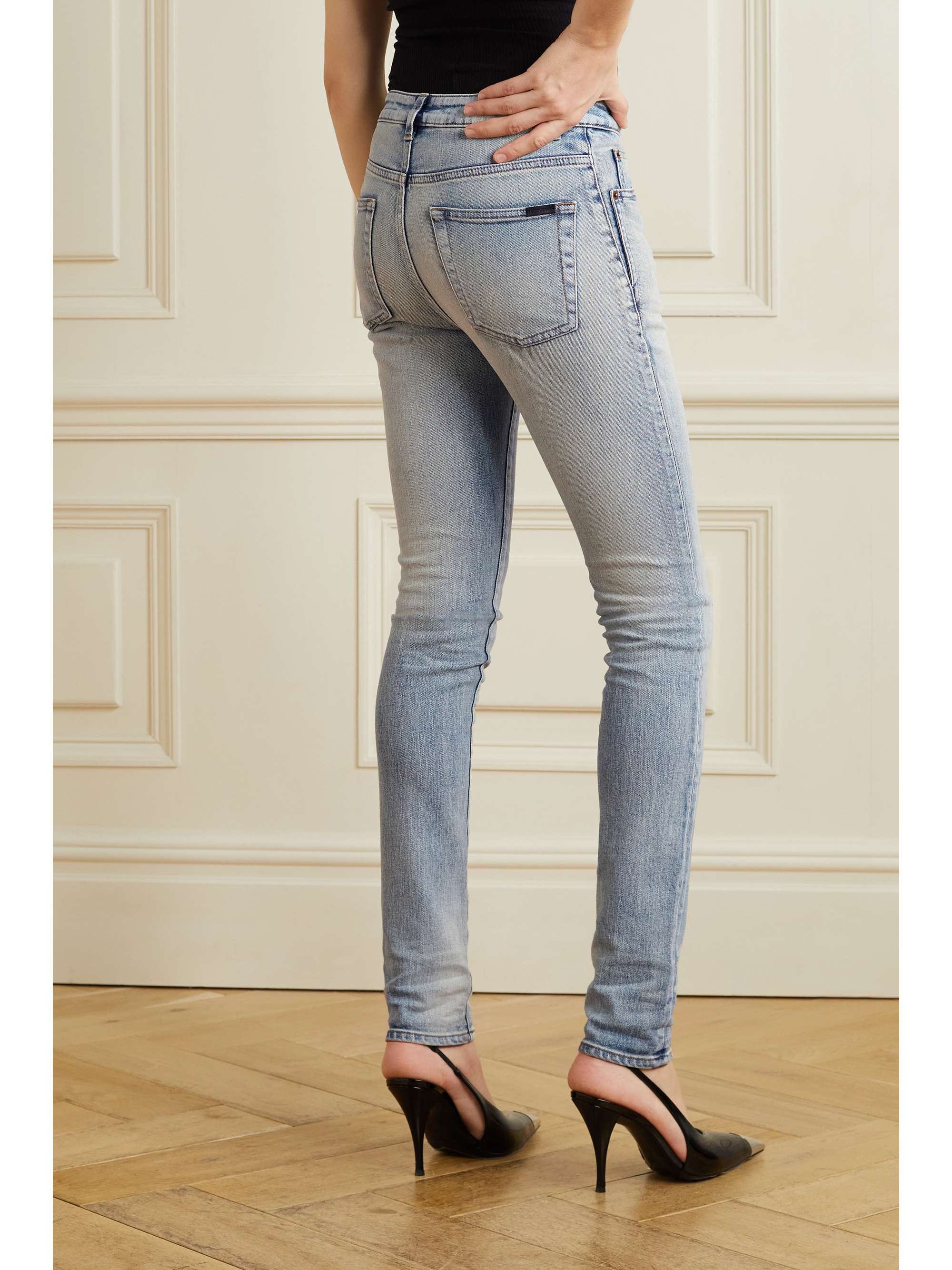 Mid denim Mid-rise skinny jeans | SAINT 