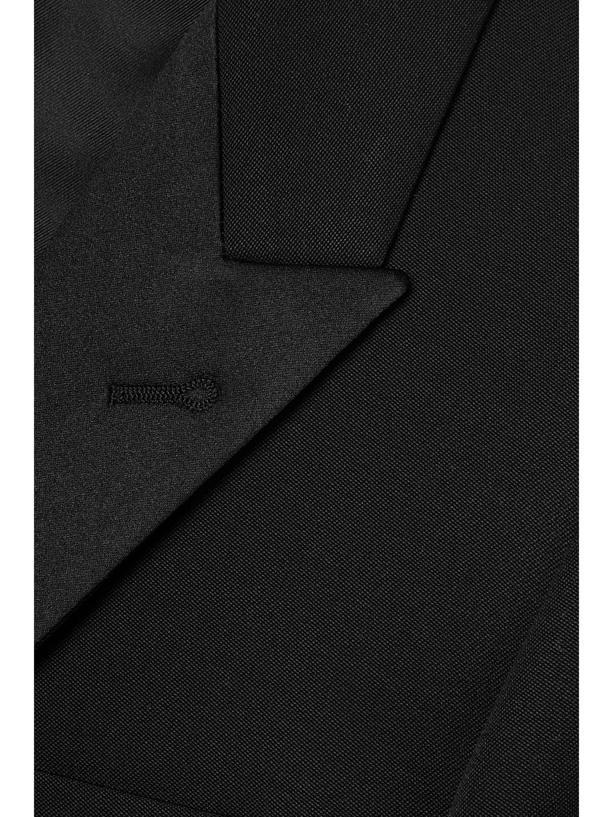 SAINT LAURENT Tube satin-trimmed grain de poudre wool blazer