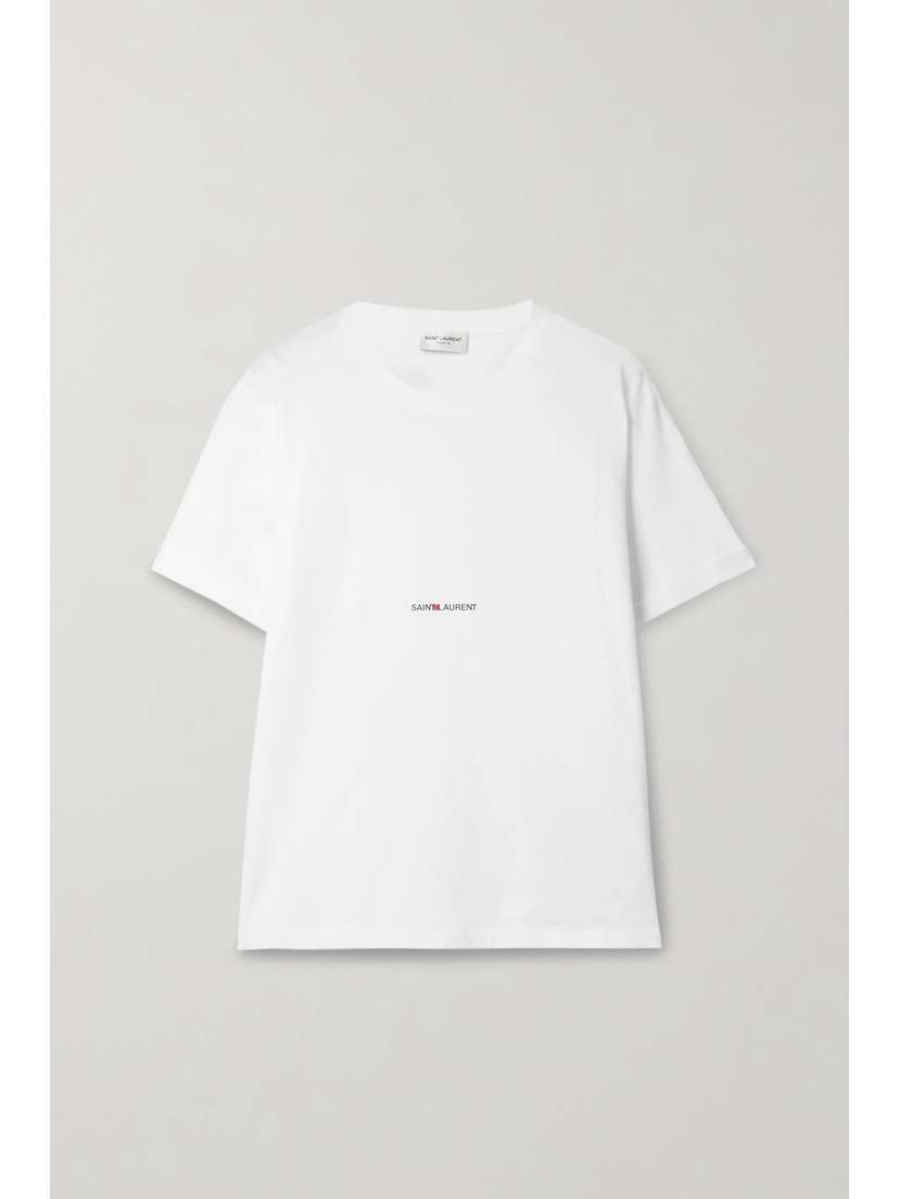 Saint Laurent Printed Cotton-jersey T-shirt