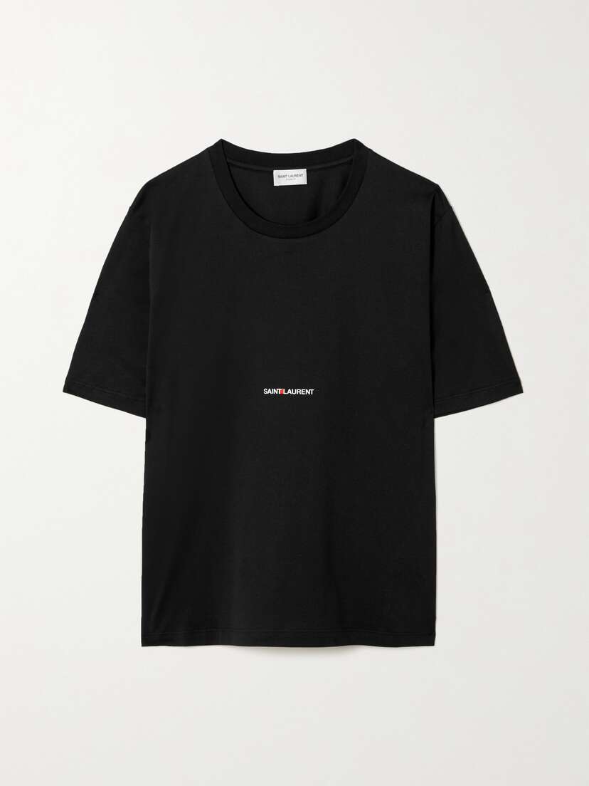 Saint Laurent Printed Cotton-jersey T-shirt
