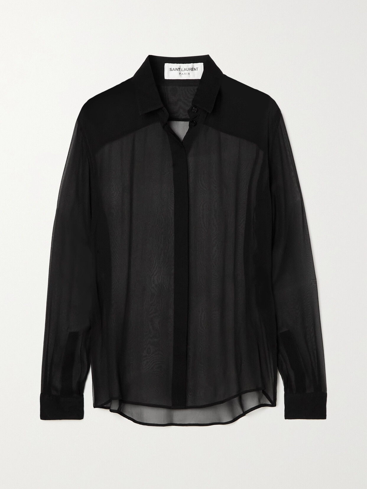 SAINT LAURENT Silk-chiffon Shirt - Black