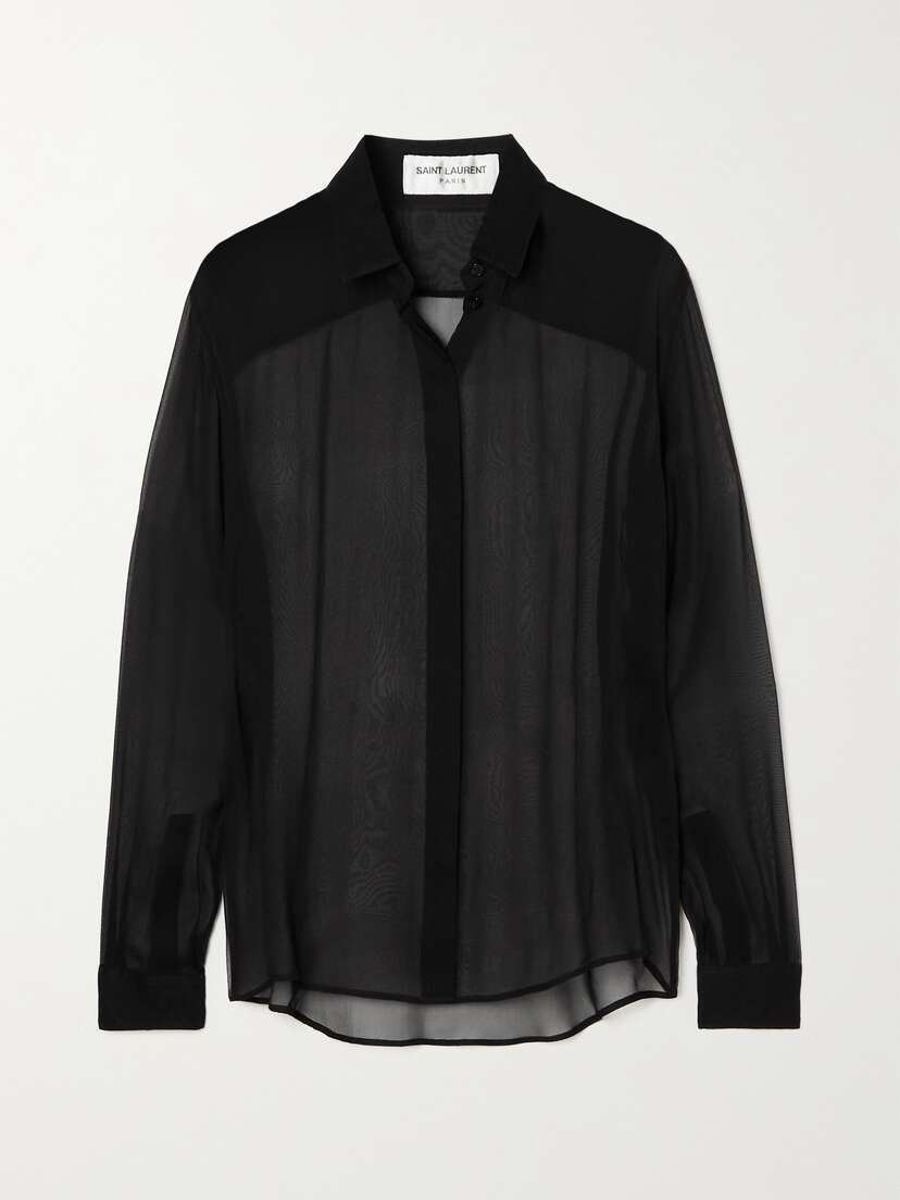 SAINT LAURENT Silk-chiffon Shirt