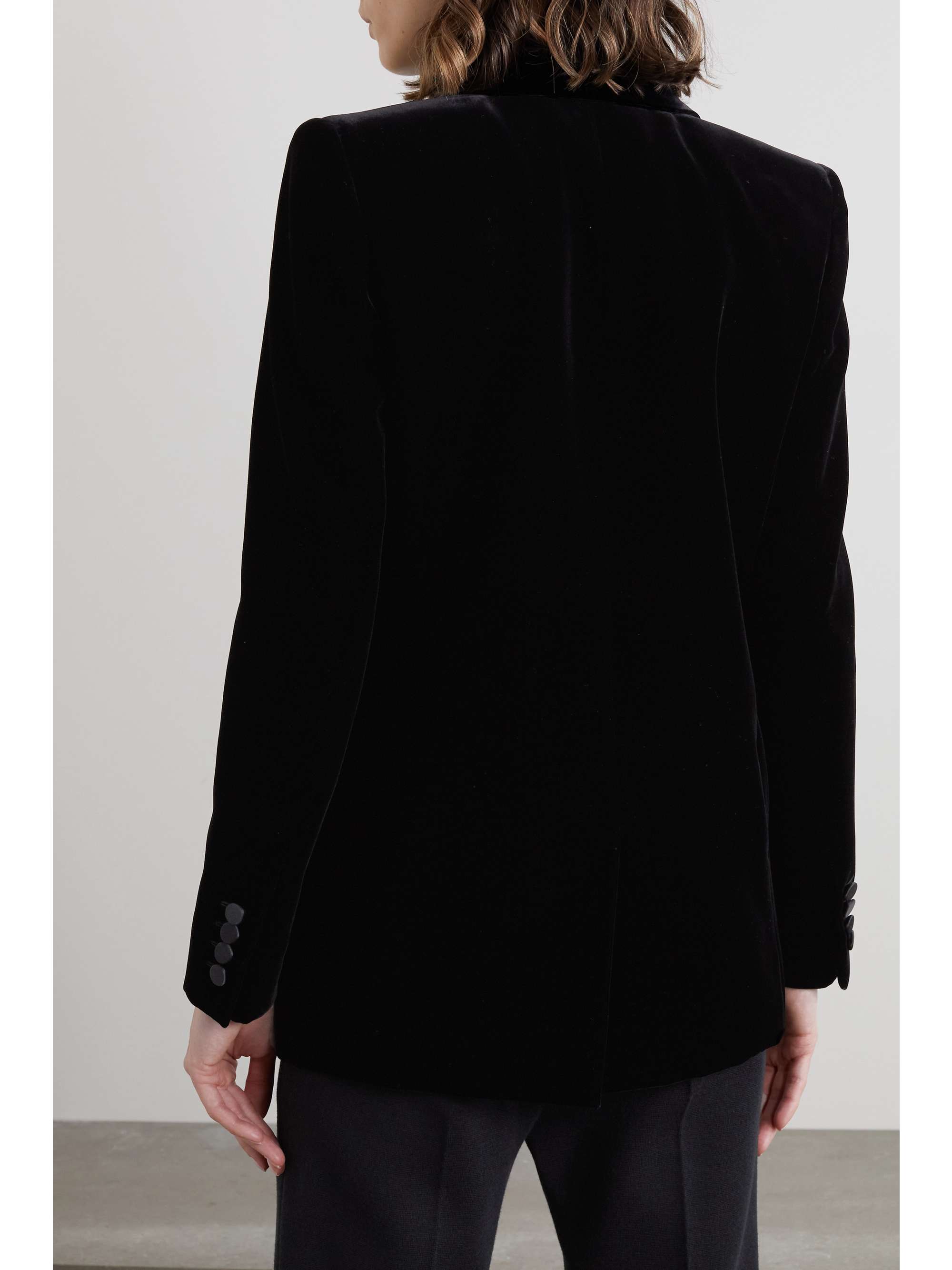 SAINT LAURENT Satin-trimmed velvet blazer