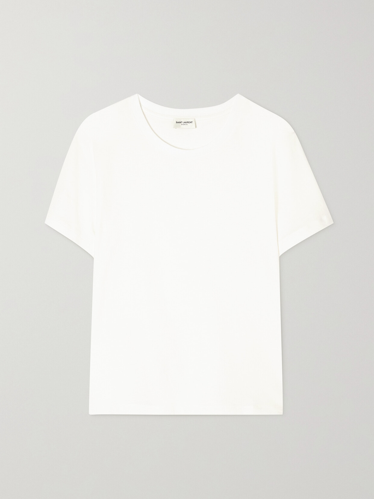 Shop Saint Laurent Cotton-jersey T-shirt In White